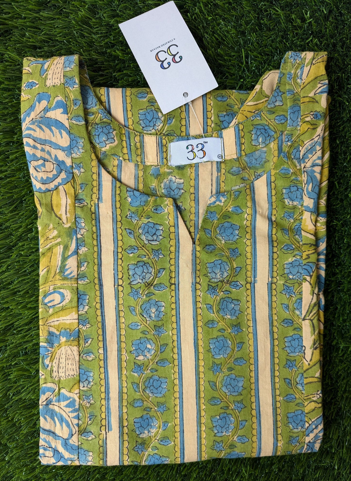 Cotton Green 3 Panel Kurti