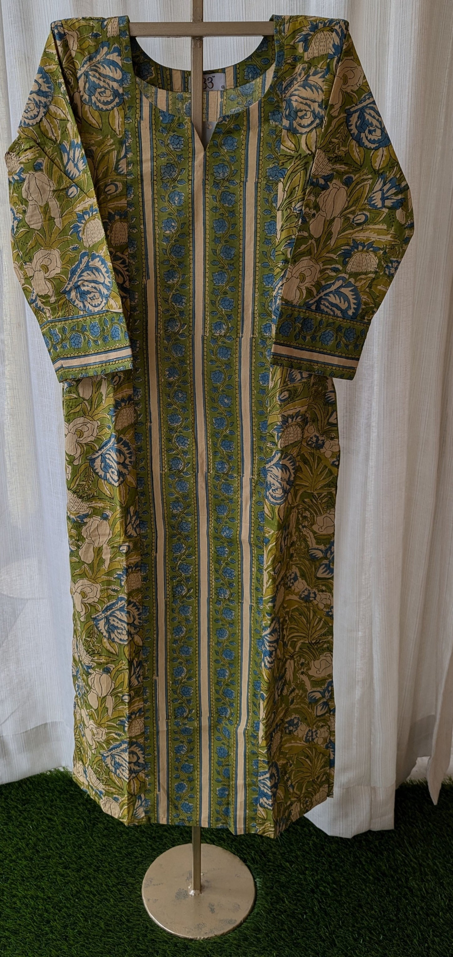 Cotton Green 3 Panel Kurti
