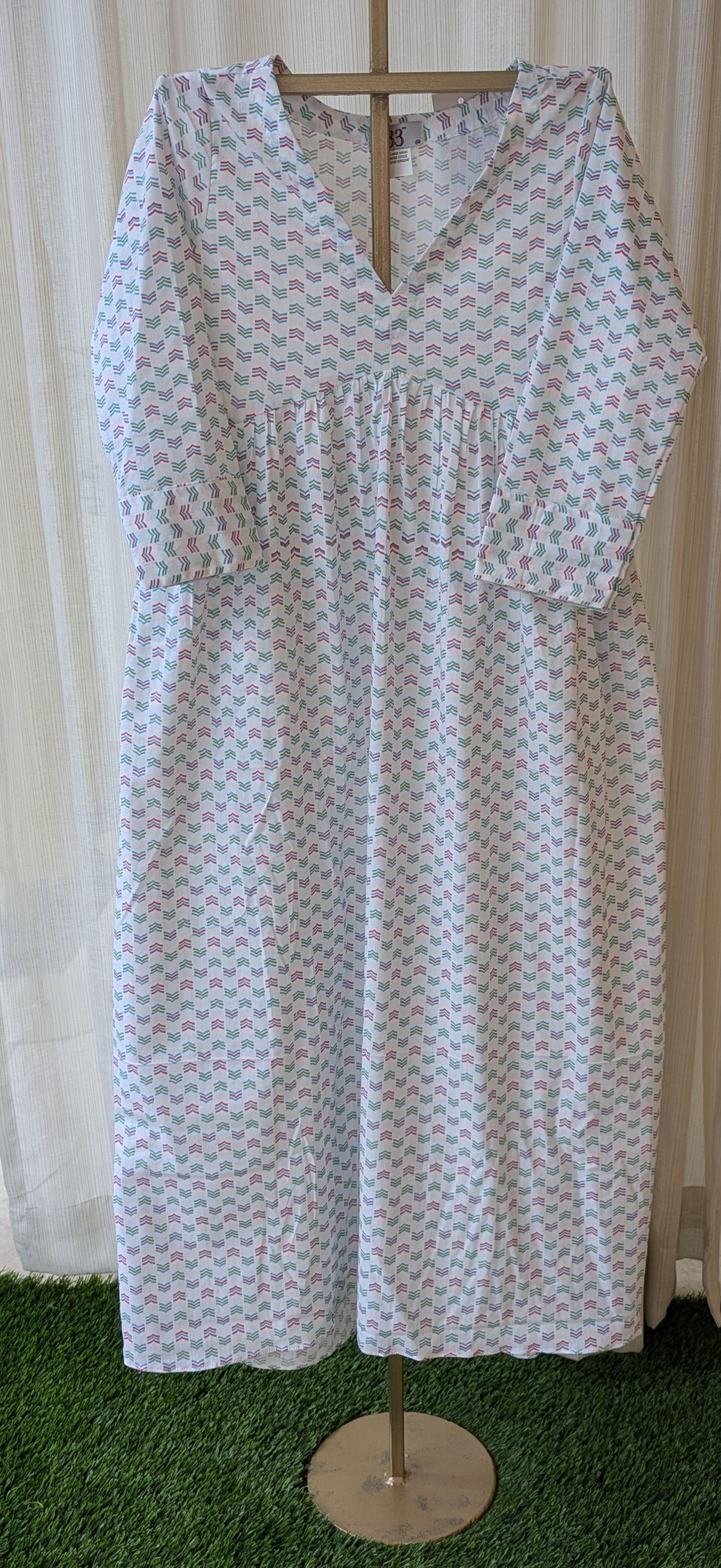 White And Blue Alia Cut Co-Ord Set