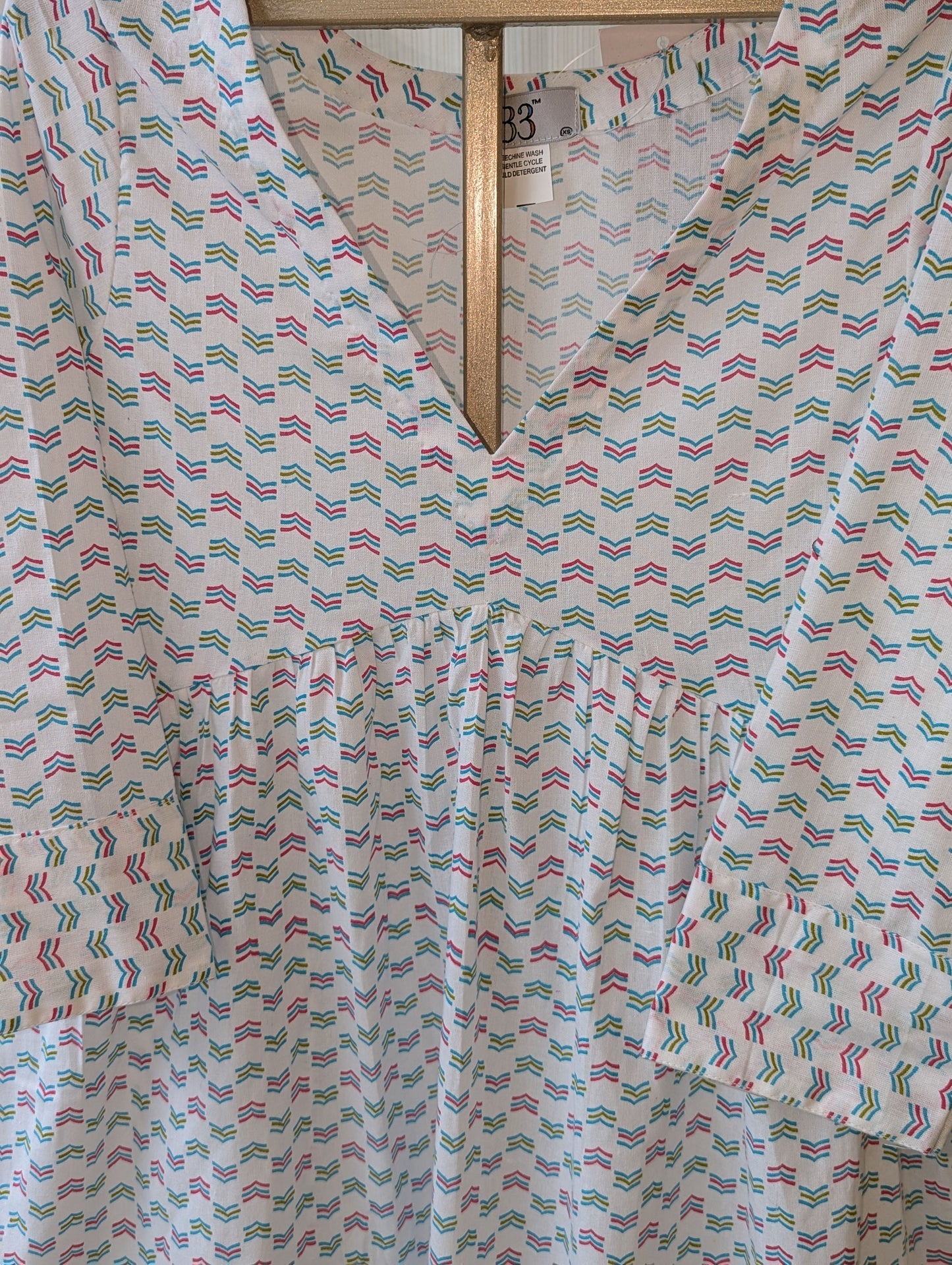 White And Blue Alia Cut Co-Ord Set