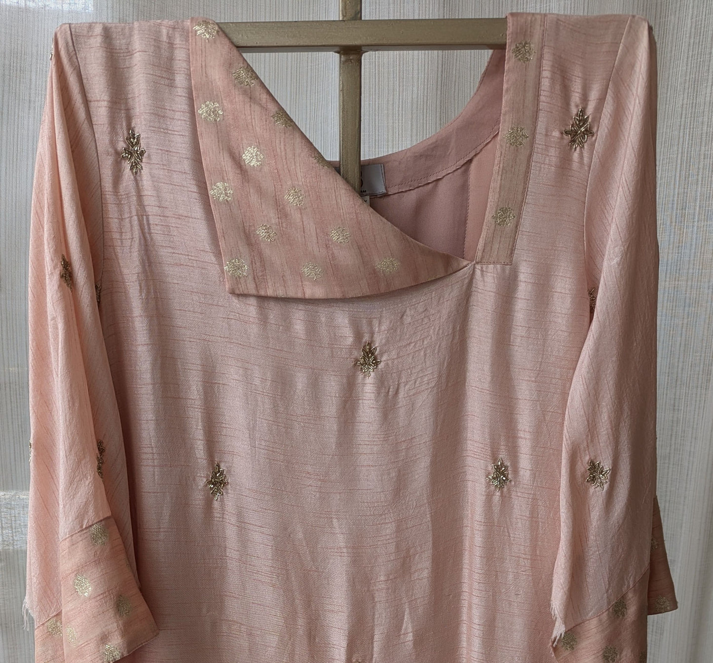 Dola Silk Peach Semi Party Wear Aline Top