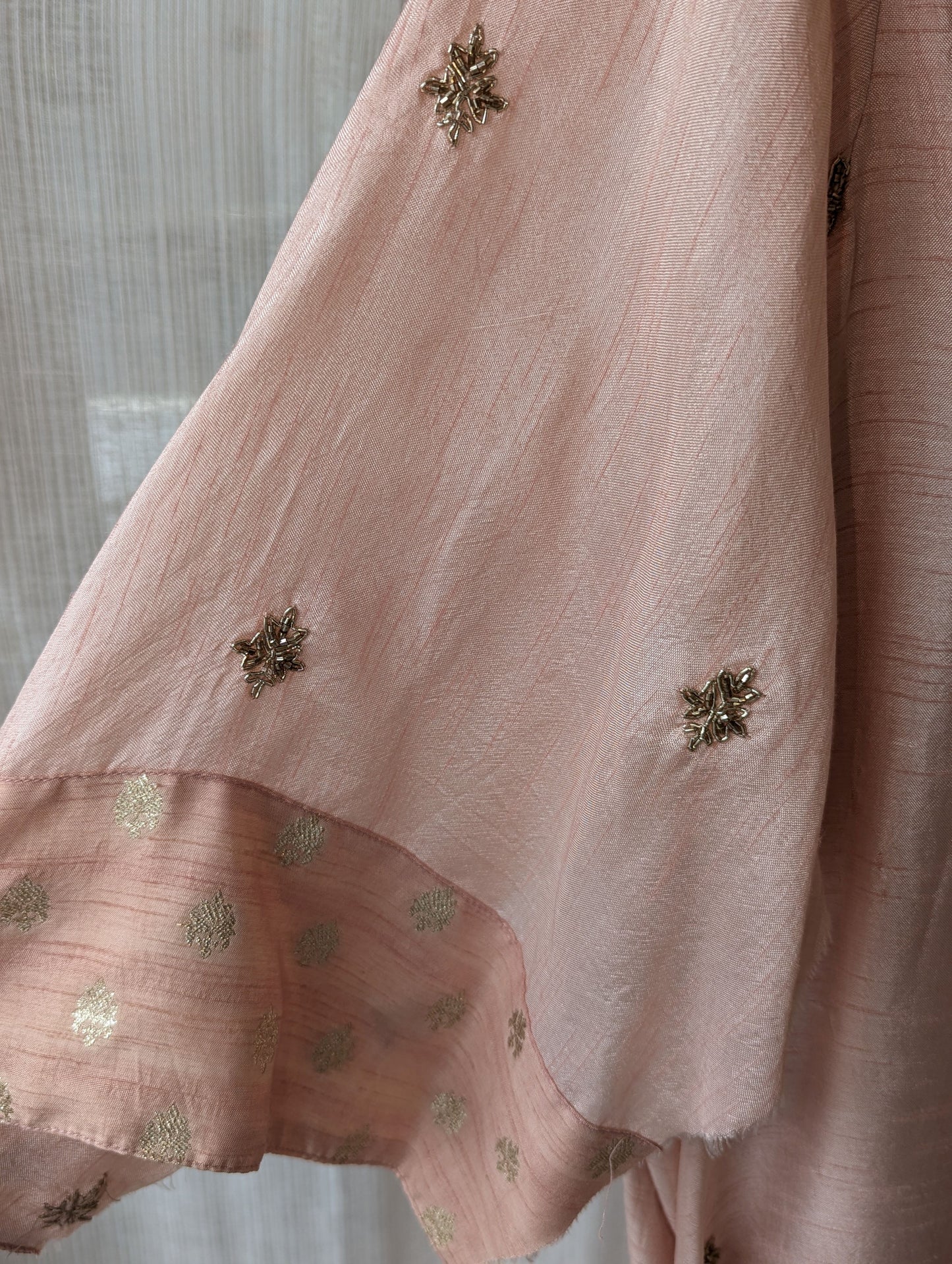 Dola Silk Peach Semi Party Wear Aline Top