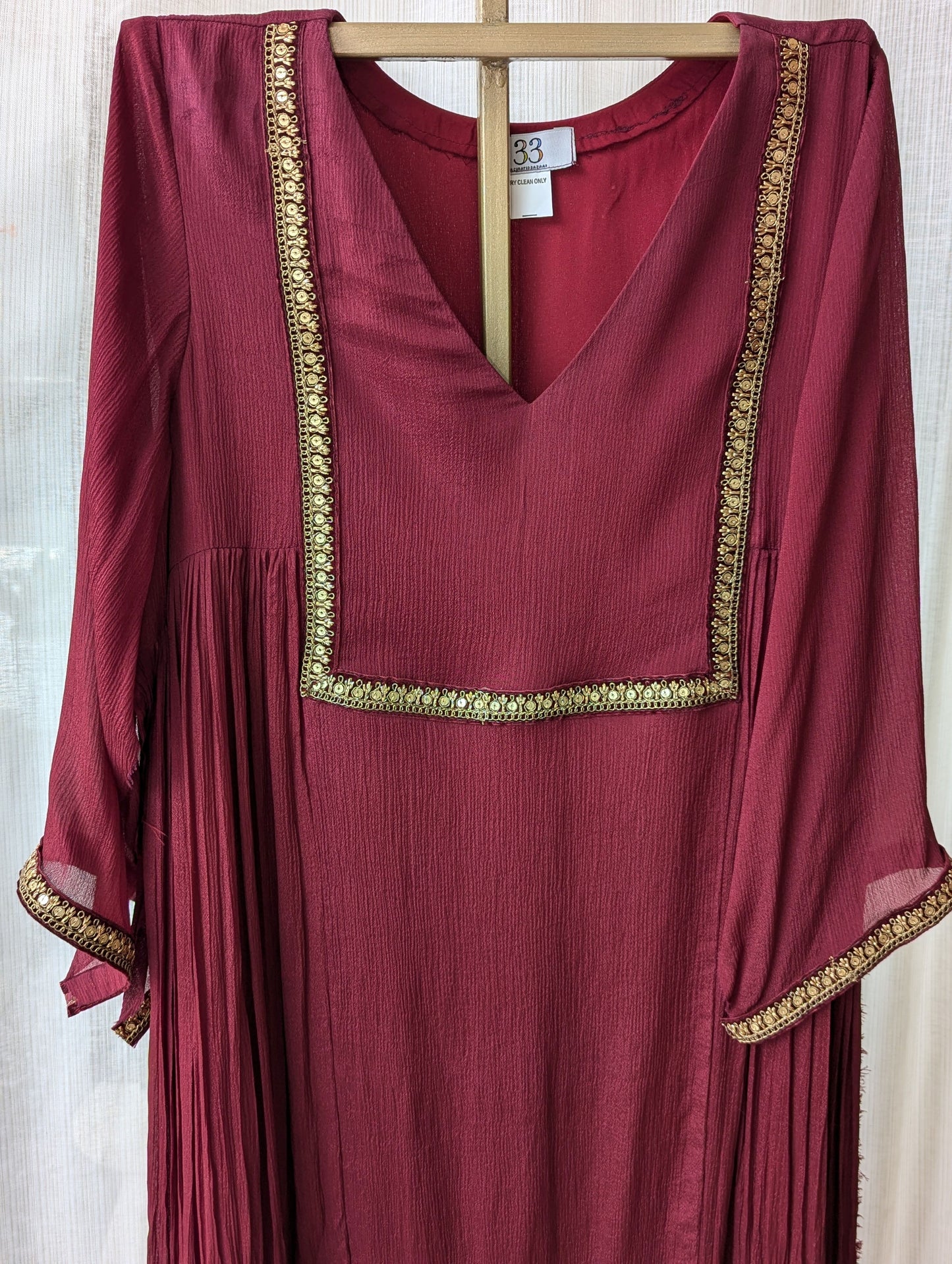 Chinnon Semi party Wear Red Lace Kurti