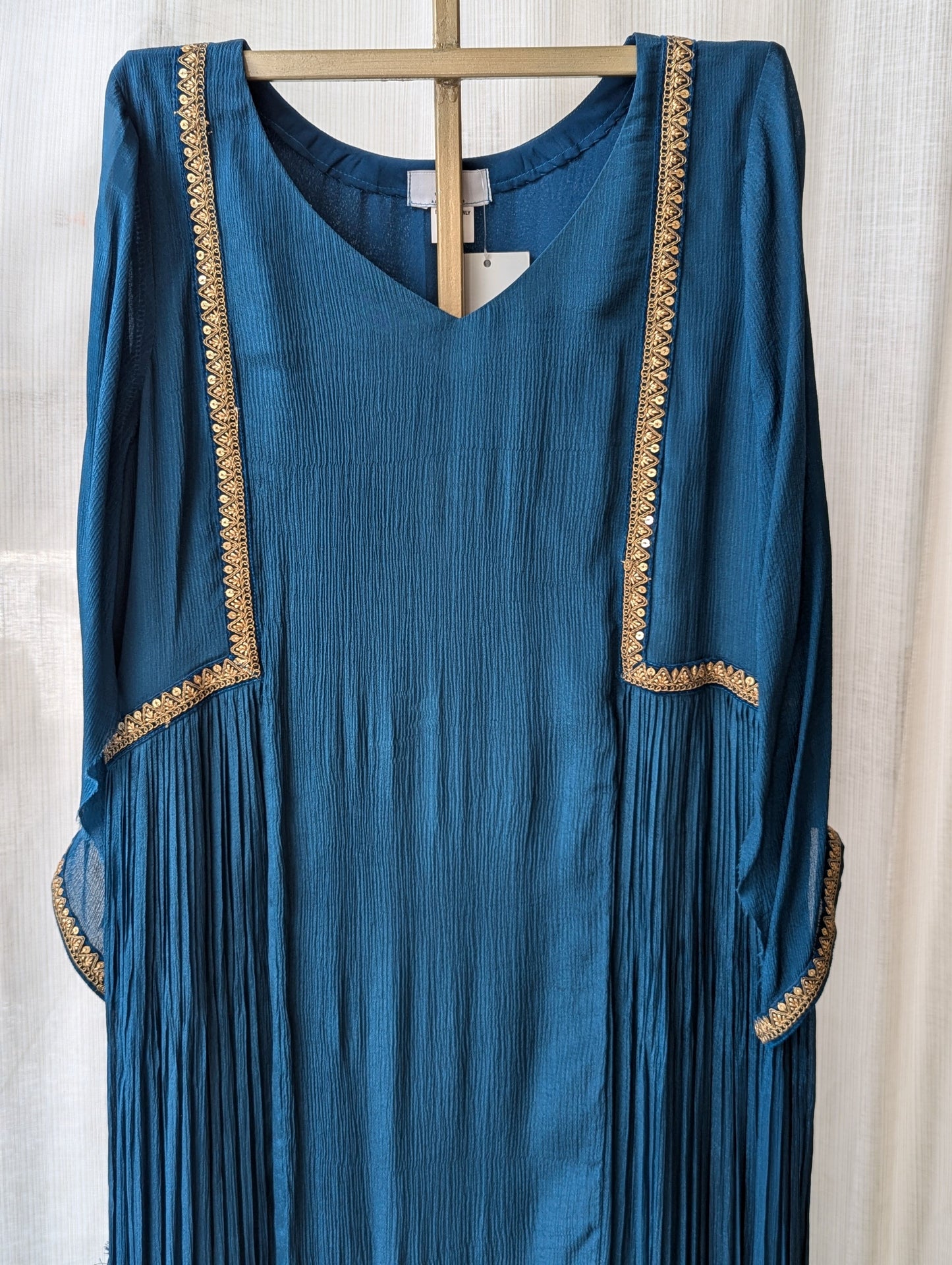 Chinon Semi PartyWear Peacock Blue Kurti