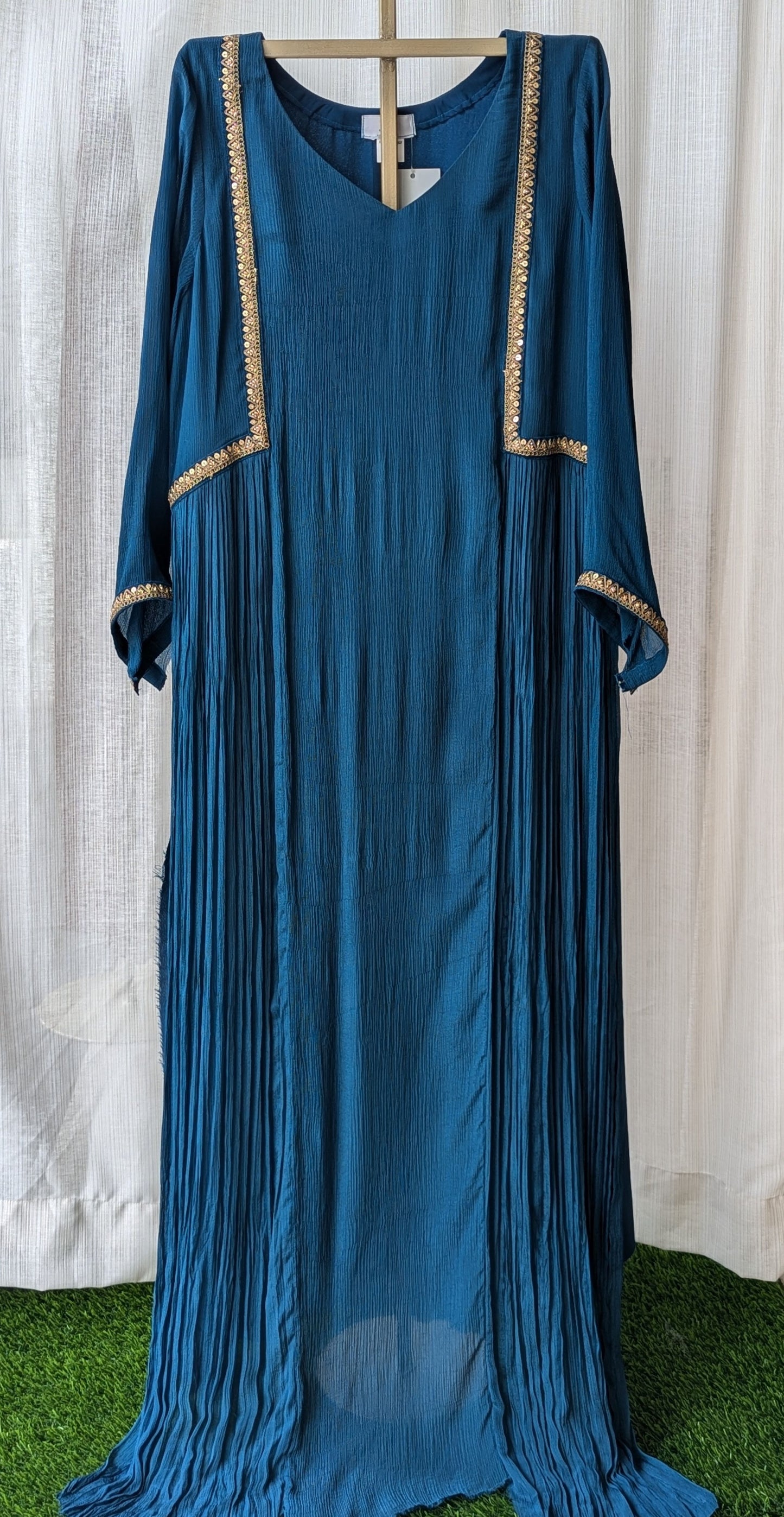 Chinon Semi PartyWear Peacock Blue Kurti