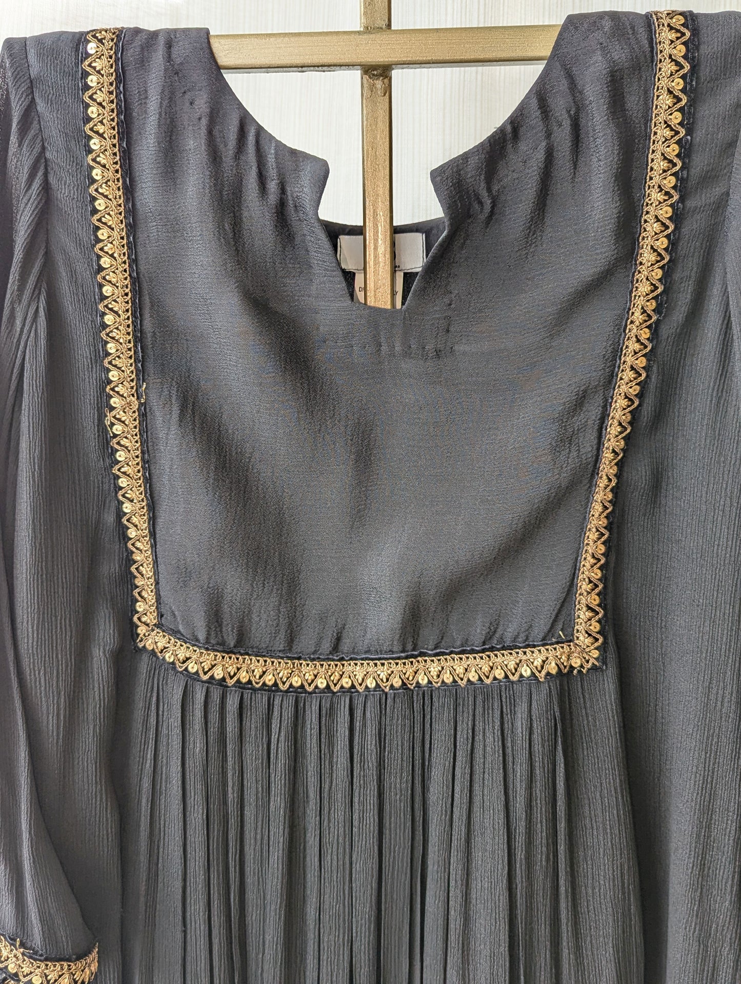 Chinon Semi Partywear Black lace kurti
