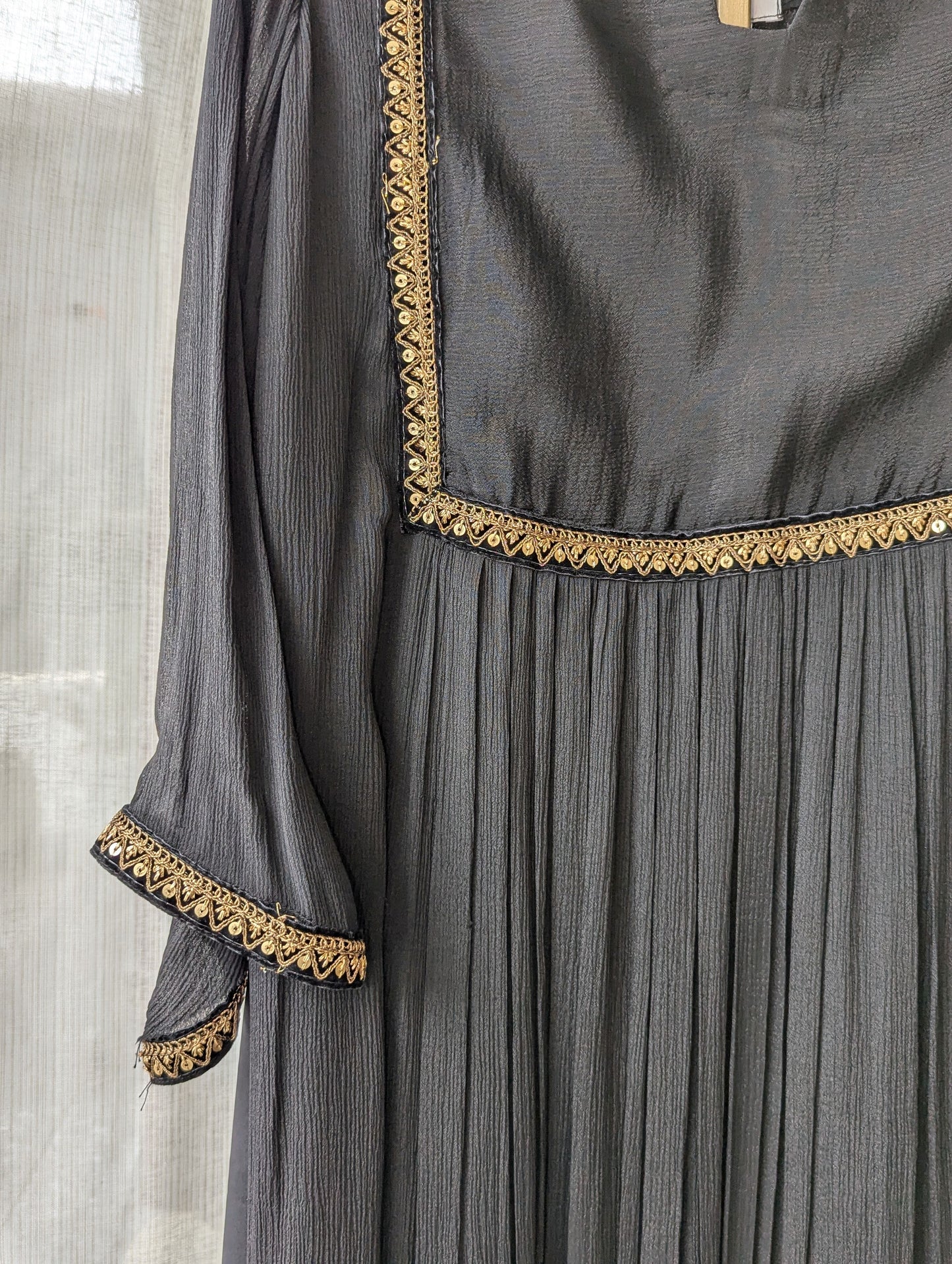 Chinon Semi Partywear Black lace kurti