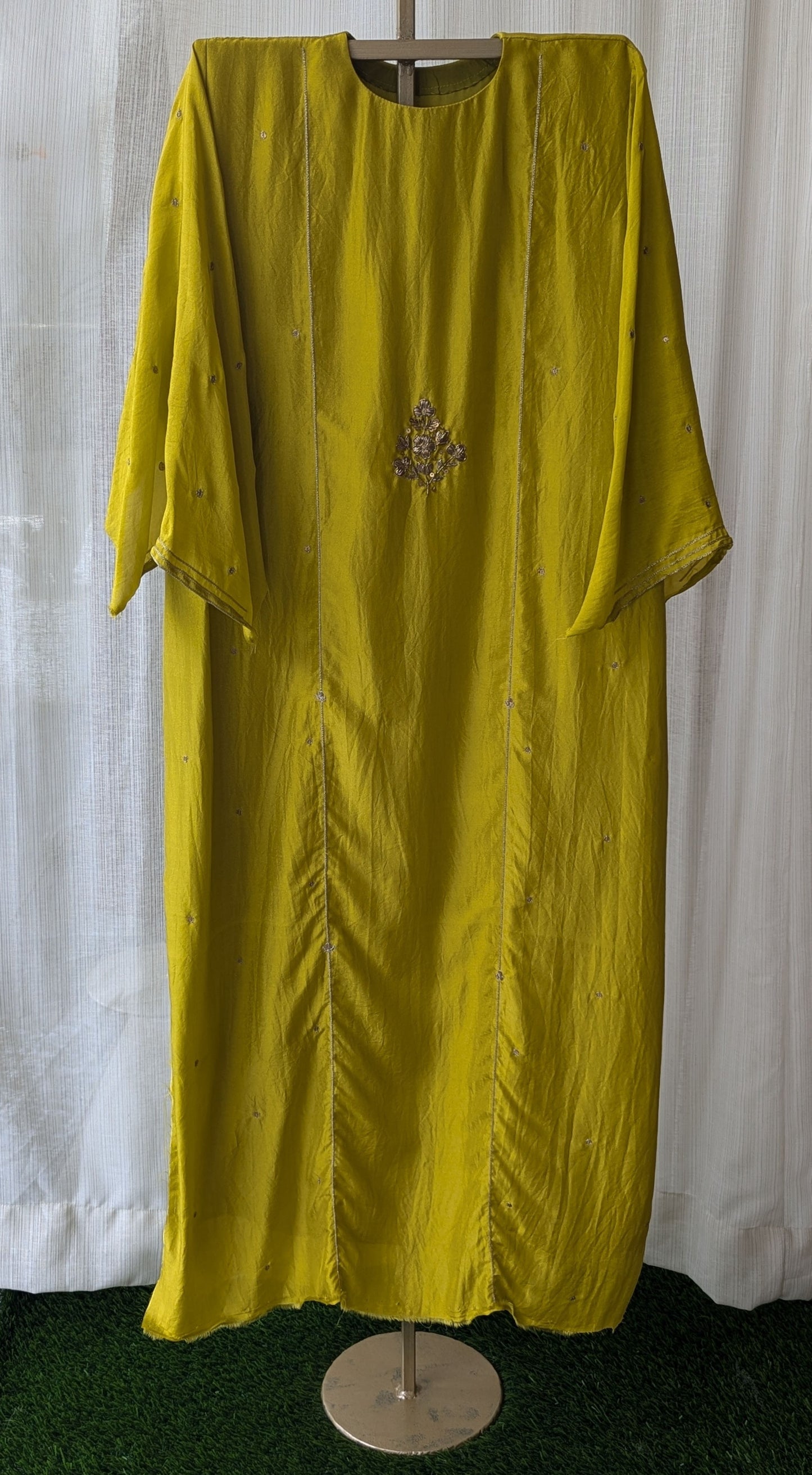 Uppada Silk Hand Work Green Semi Party Wear Top