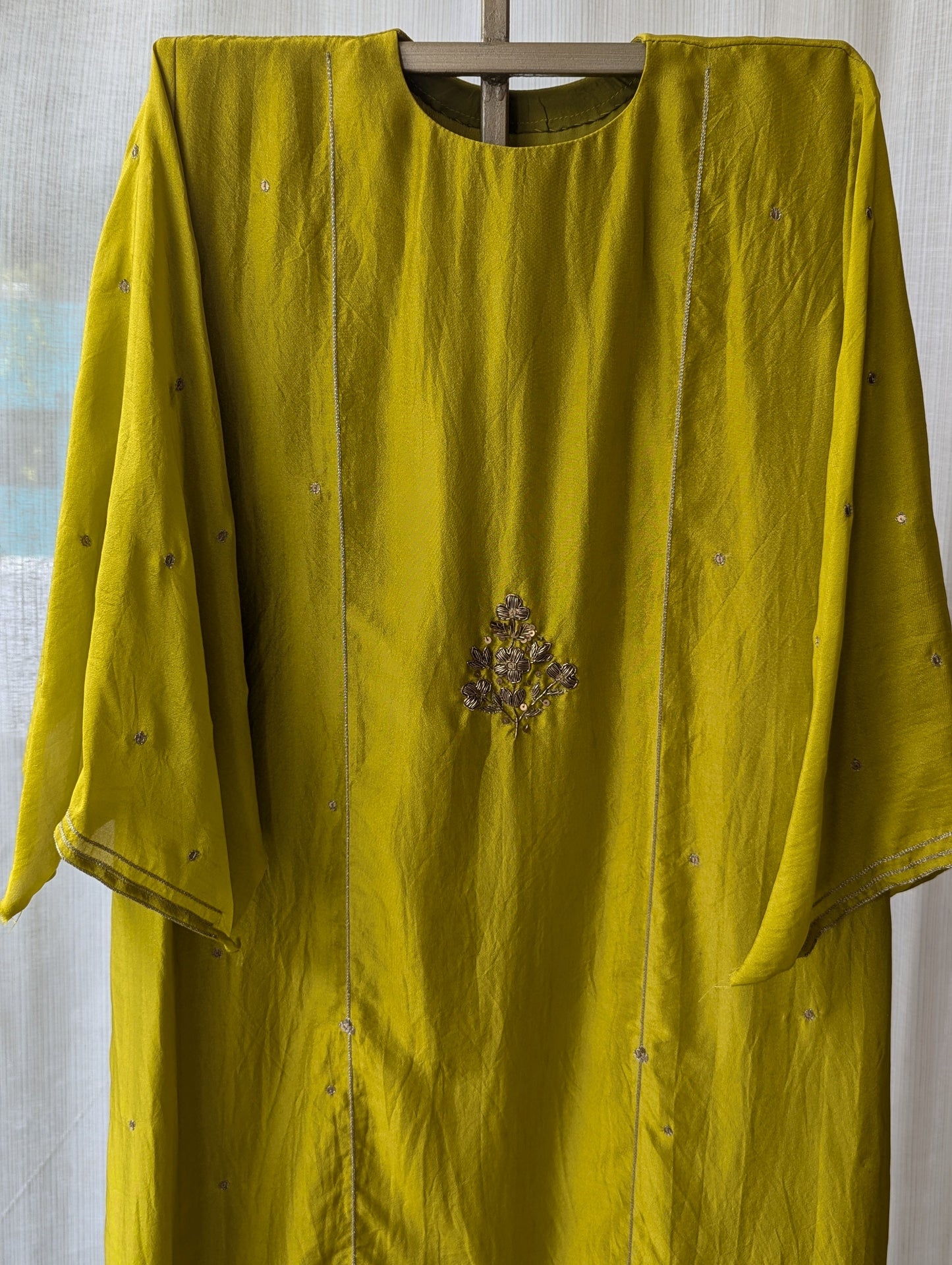 Uppada Silk Hand Work Green Semi Party Wear Top