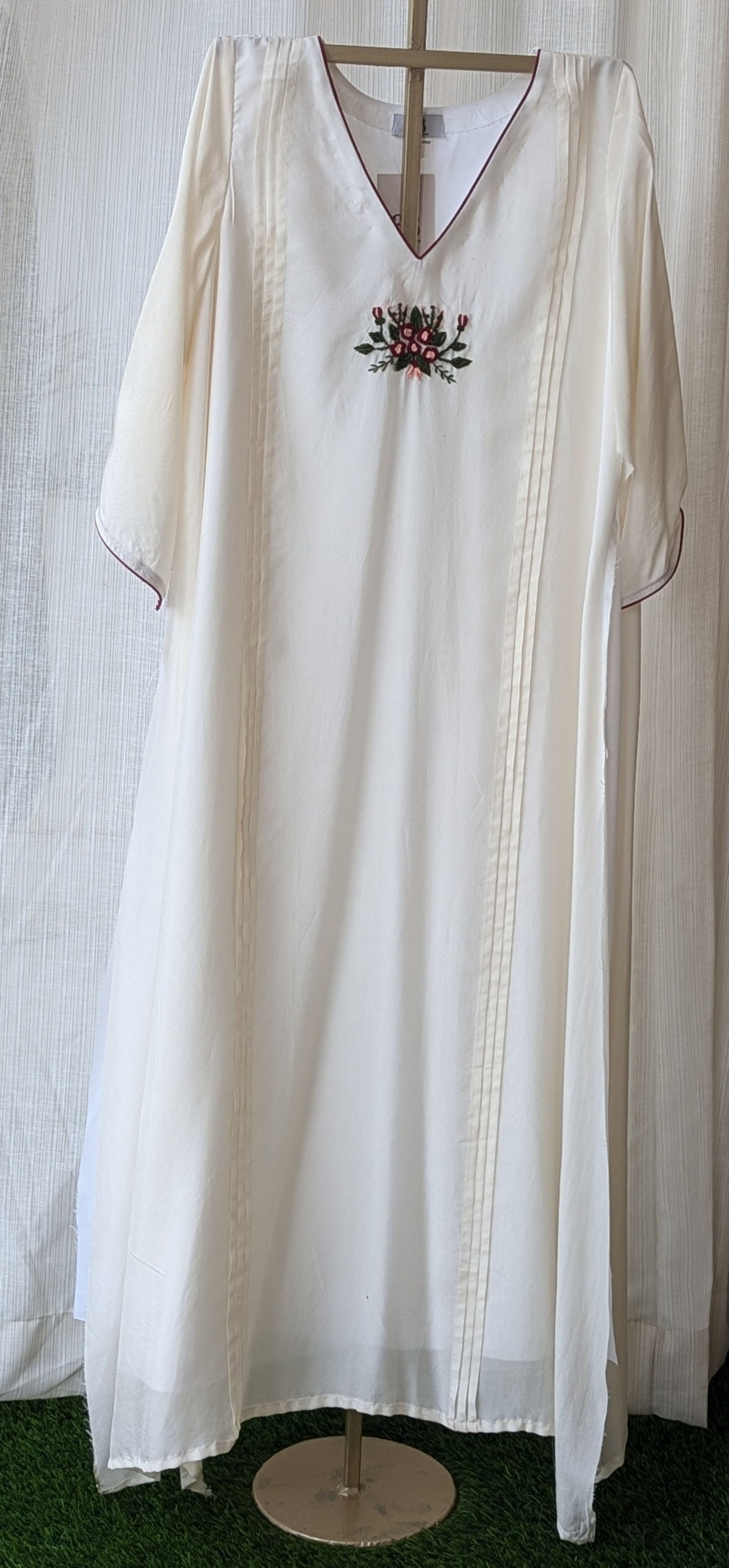 White Uppada Silk Hand Work Semi Party Wear Top