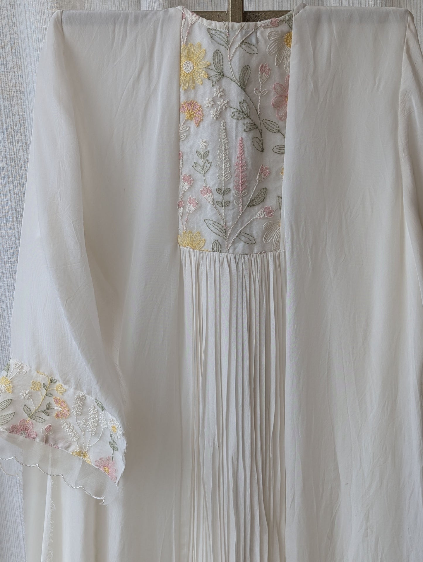 White Organza Embroidered Lace Top