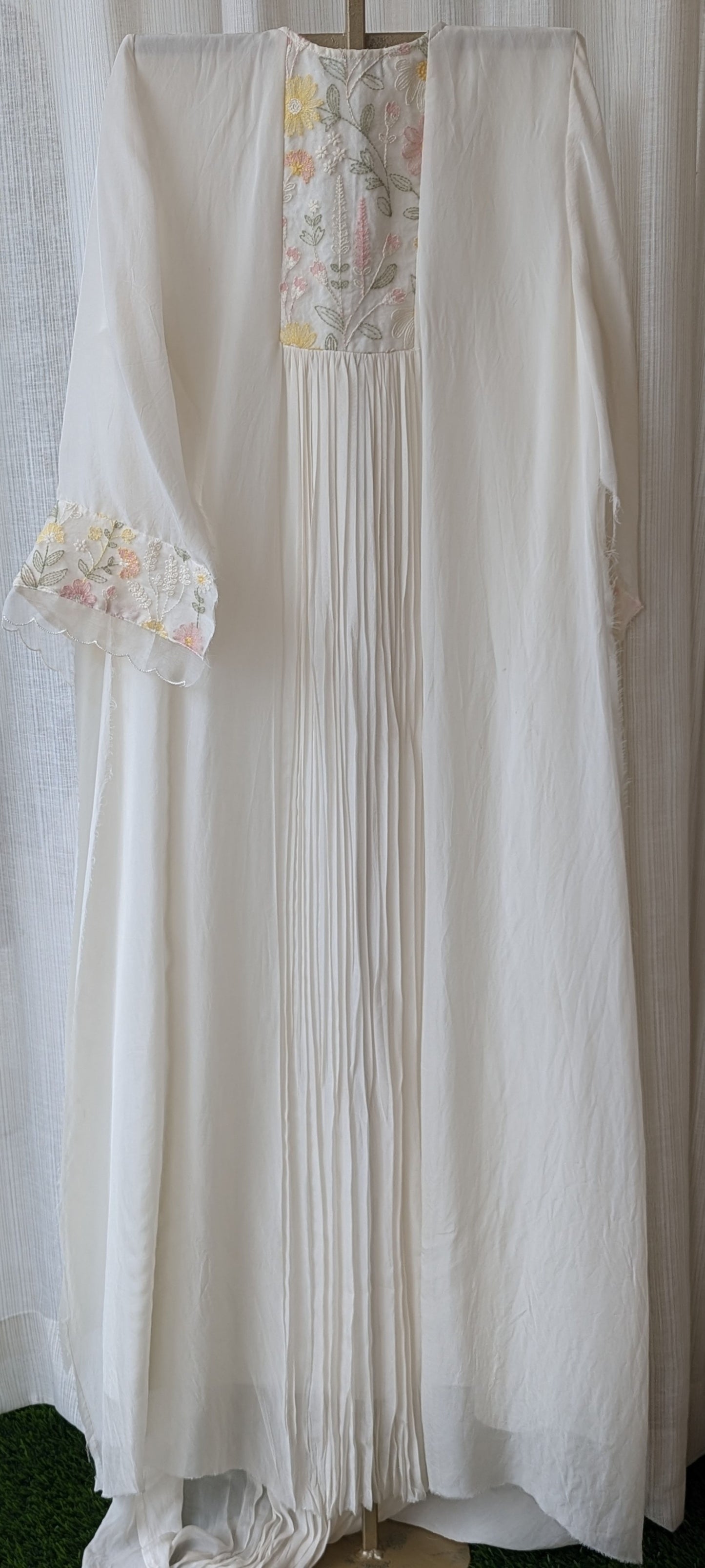 White Organza Embroidered Lace Top