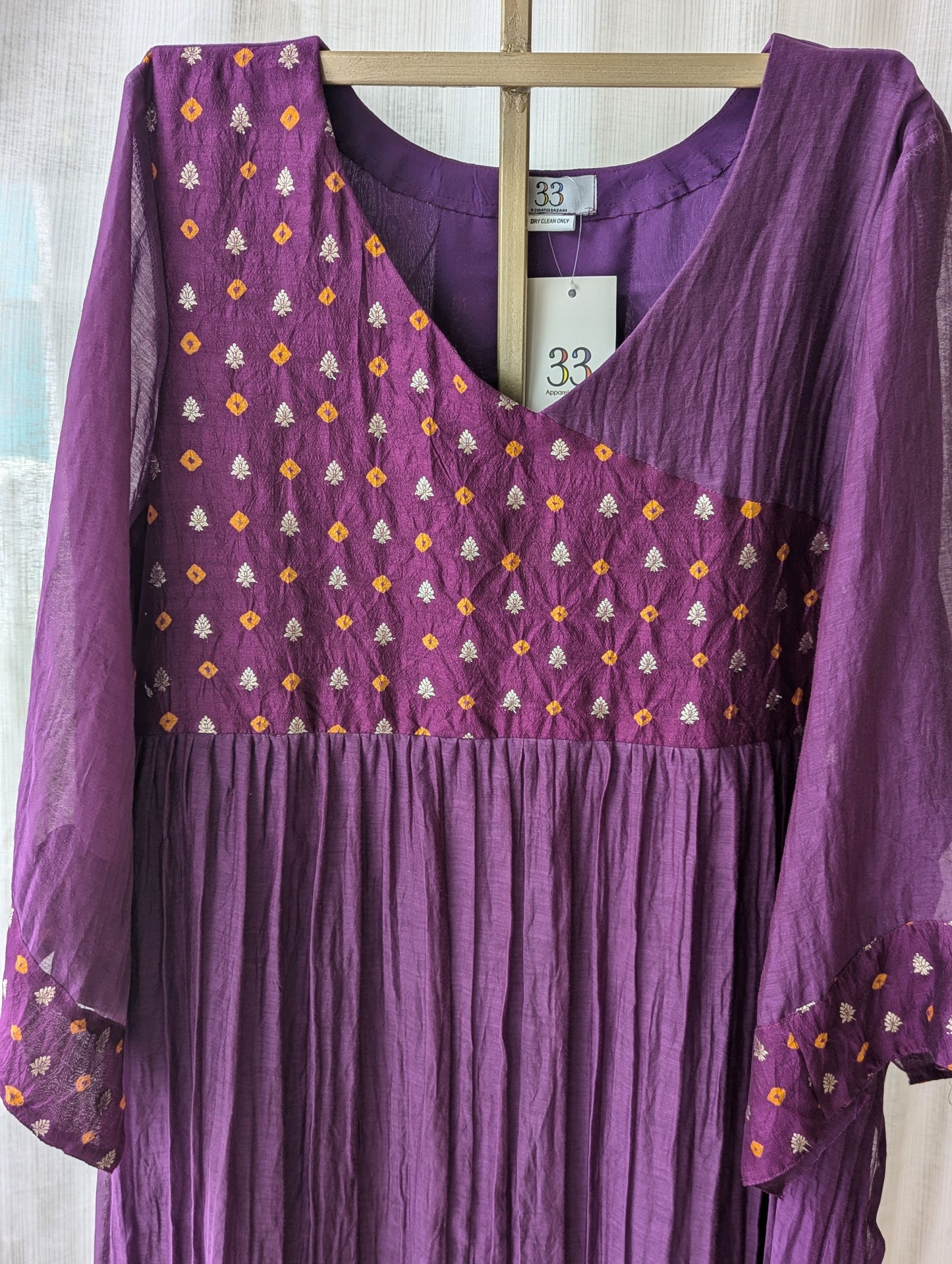 Chanderi Violet Semi Party Wear Top