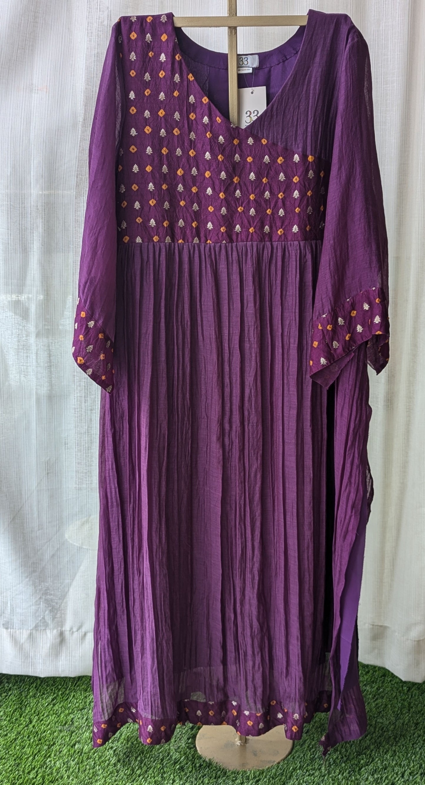 Chanderi Violet Semi Party Wear Top