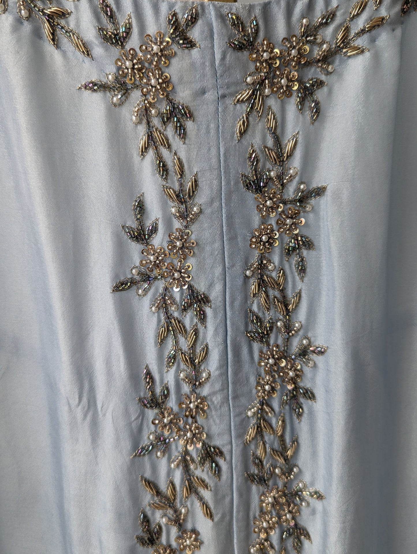 Uppada Silk Blue Hand Work Semi Party Wear Top