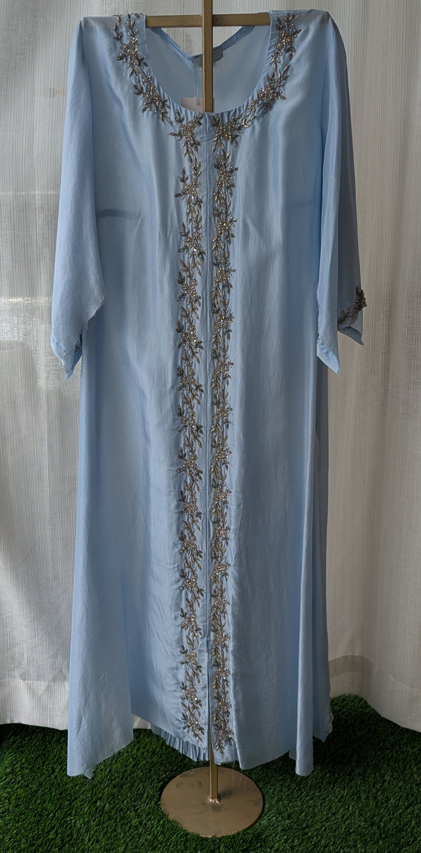 Uppada Silk Blue Hand Work Semi Party Wear Top