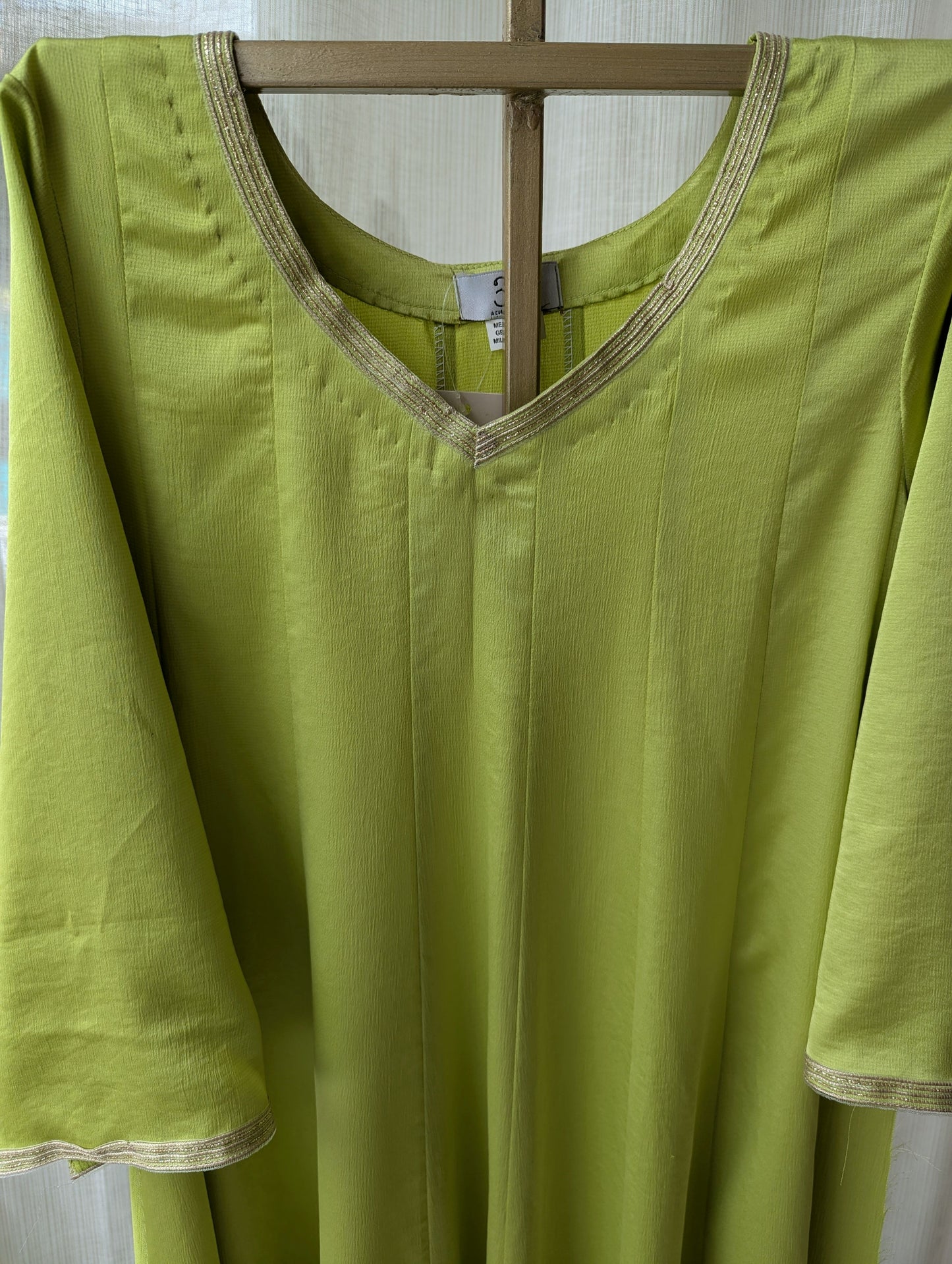 Crepe Georgete Green Semi Parti Wear Top