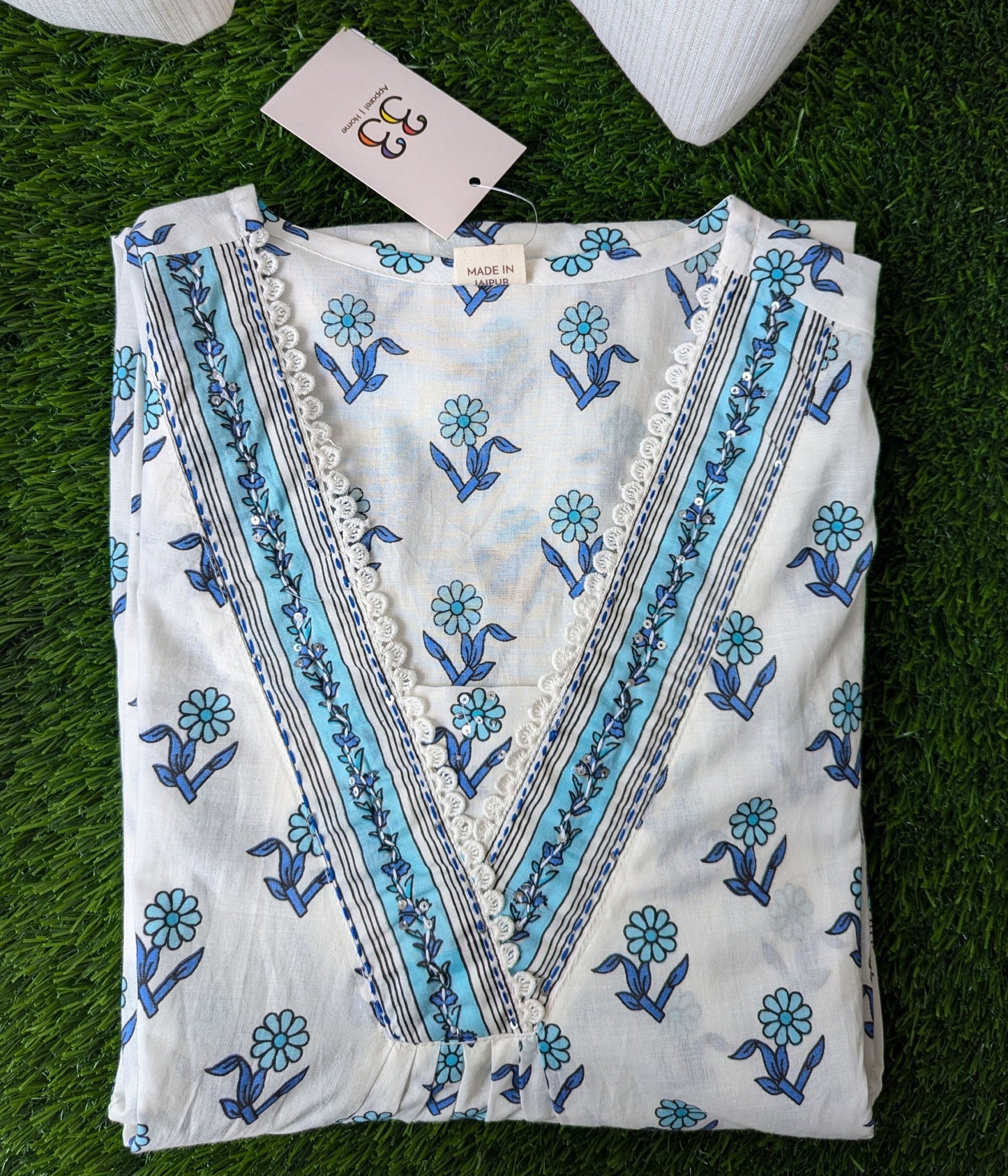 Blue Flower Three Pieces Set