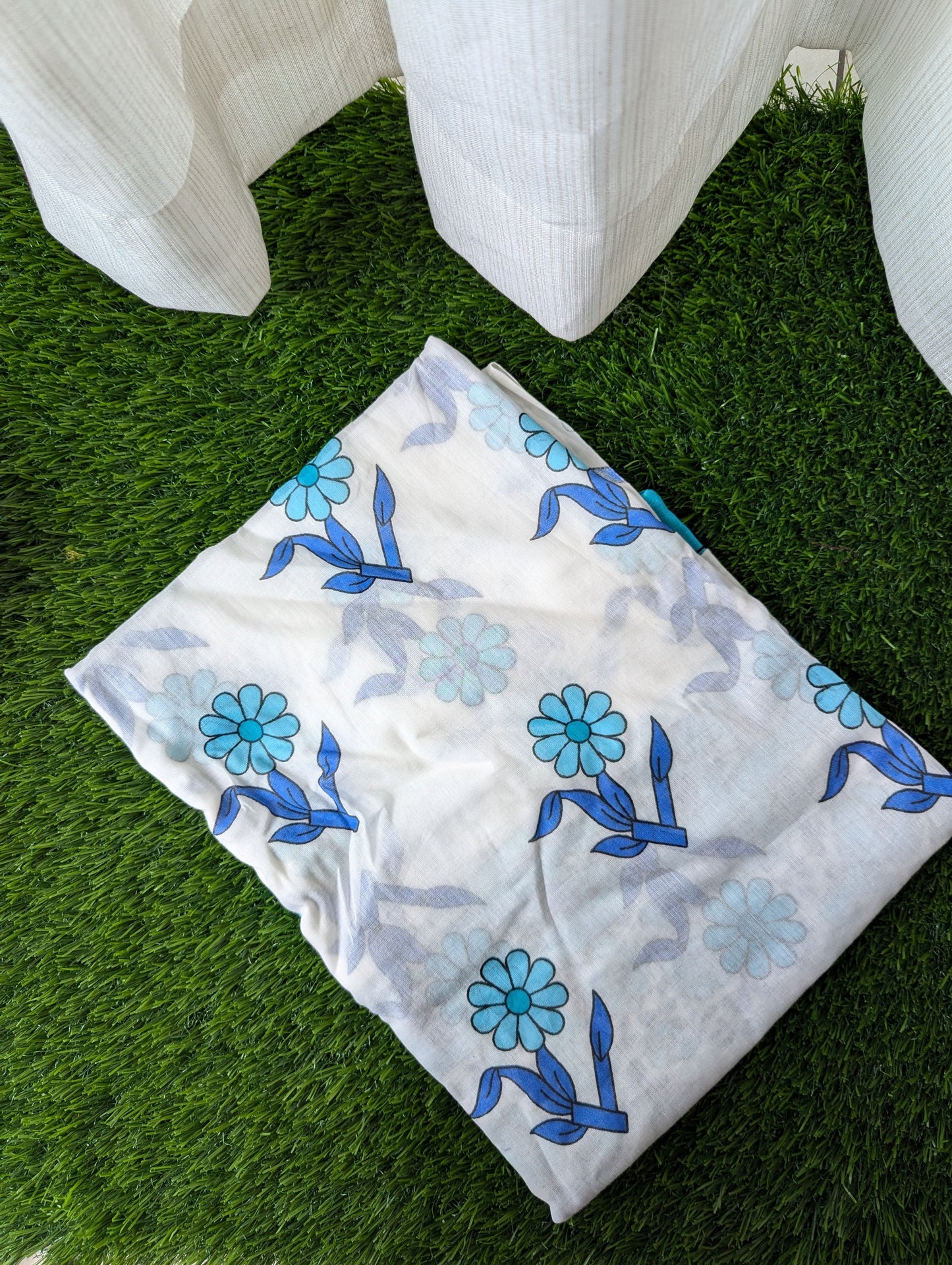 Blue Flower Three Pieces Set
