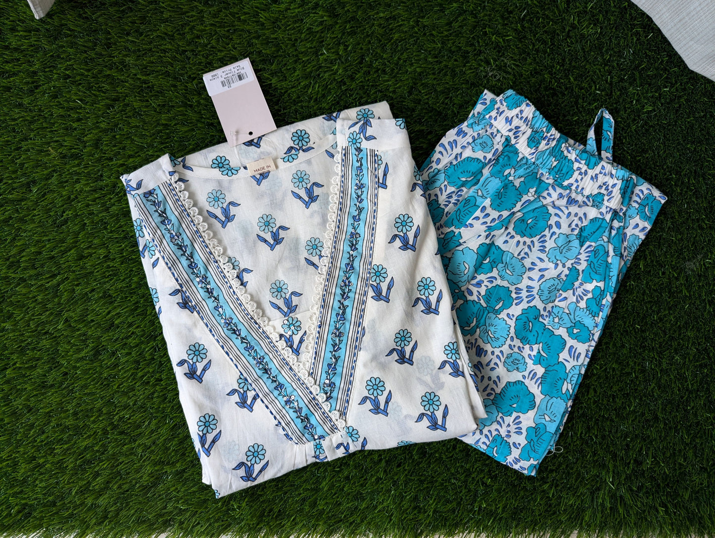 Blue Flower Three Pieces Set
