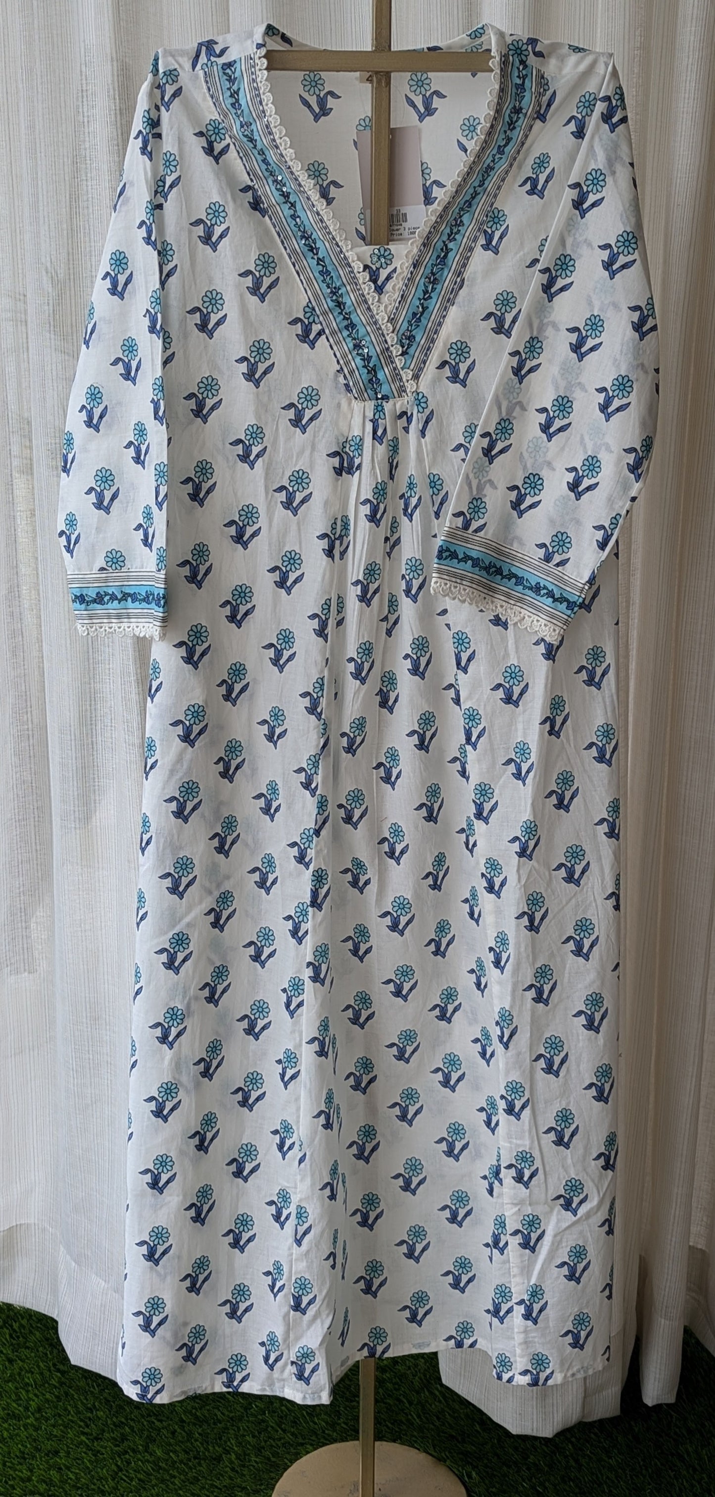 Blue Flower Three Pieces Set