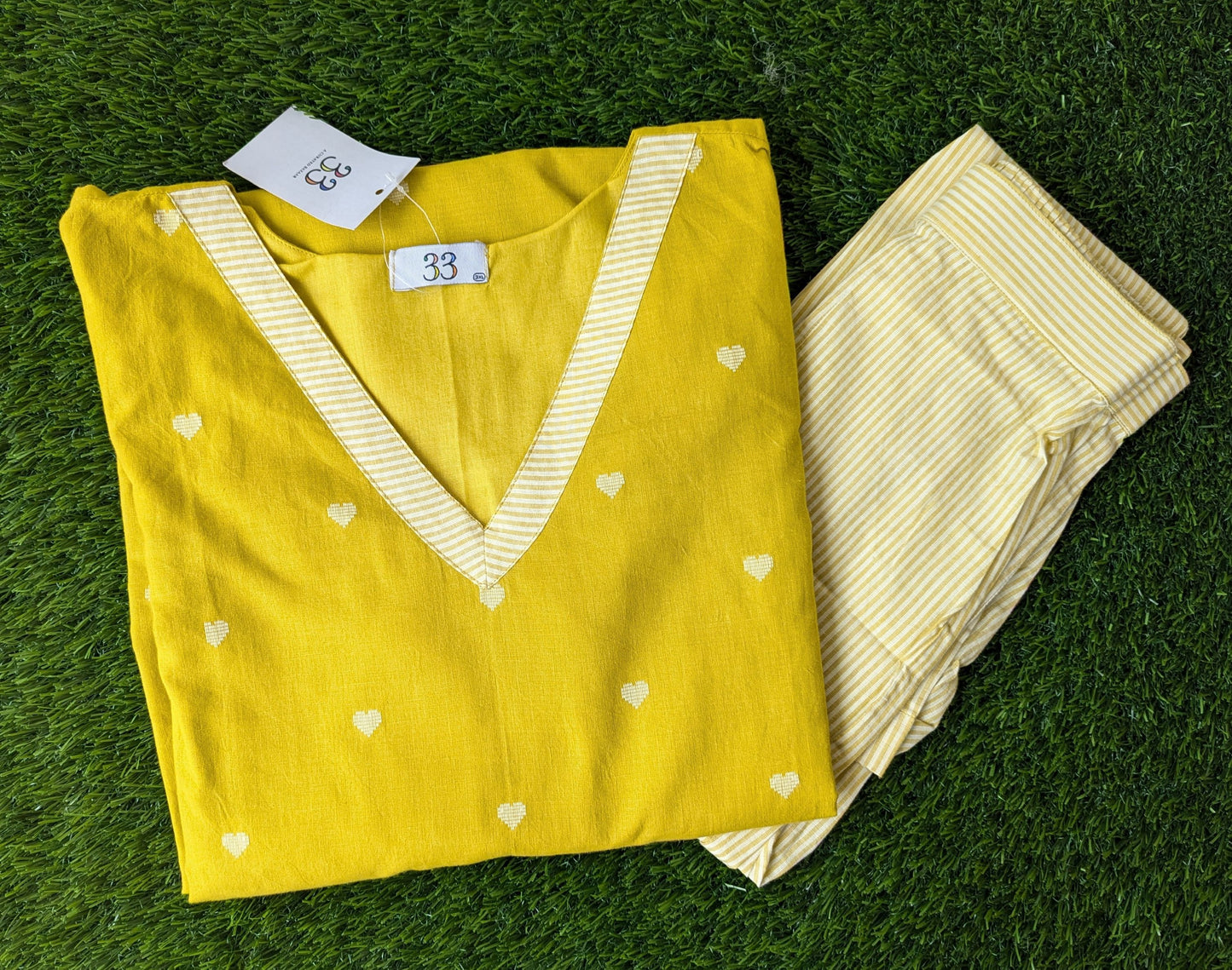 Lemon Green Handloom Cotton Co-Ord Set
