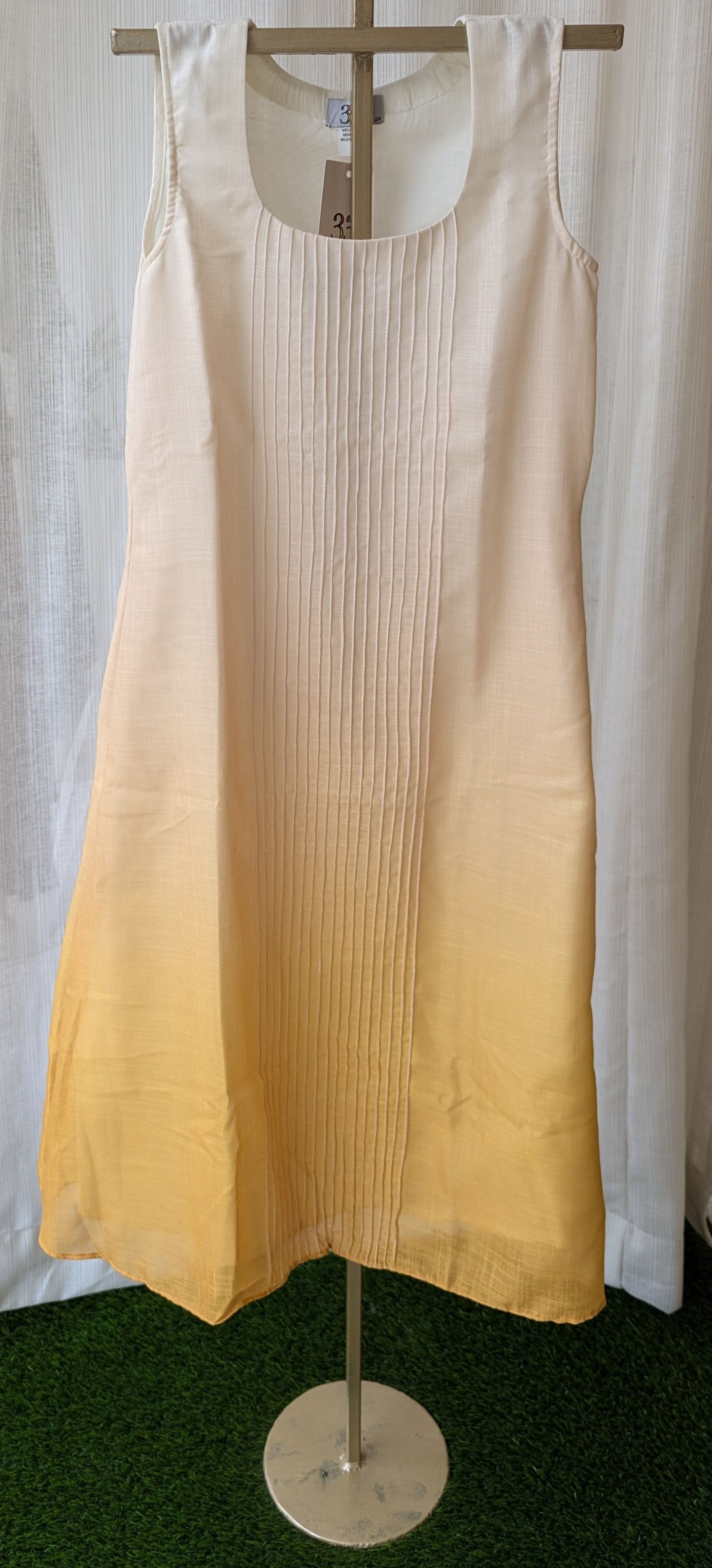Yellow Ombre Pintuck Dress