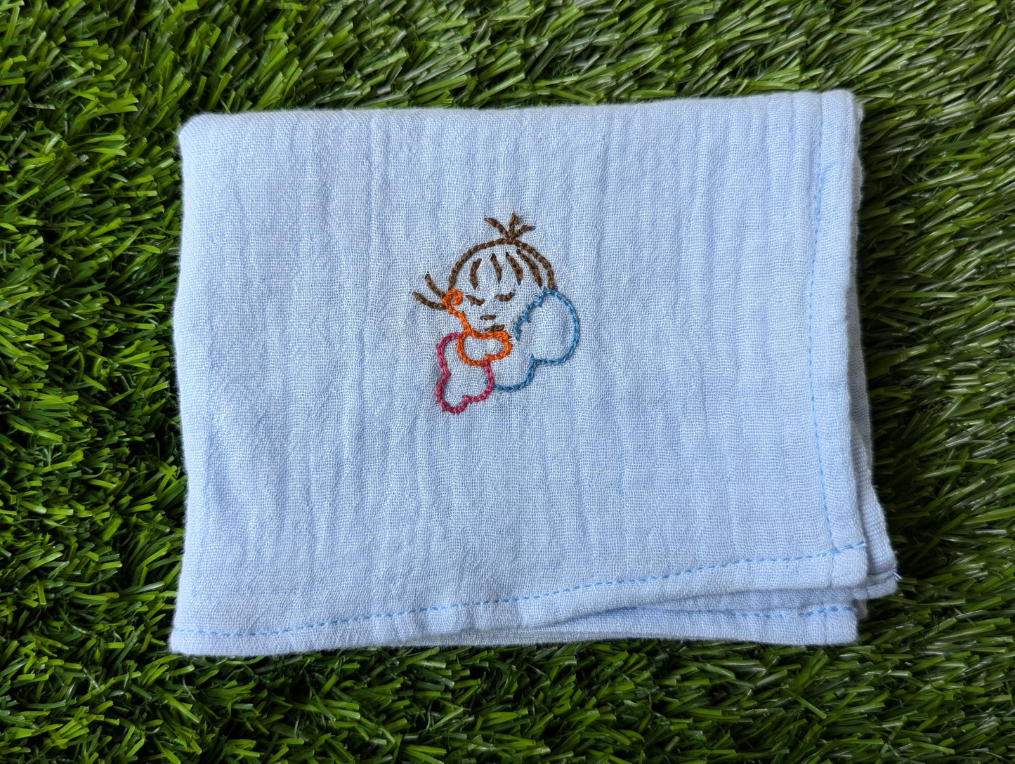 New Born Baby Muslin Burp Cloth Embroidery