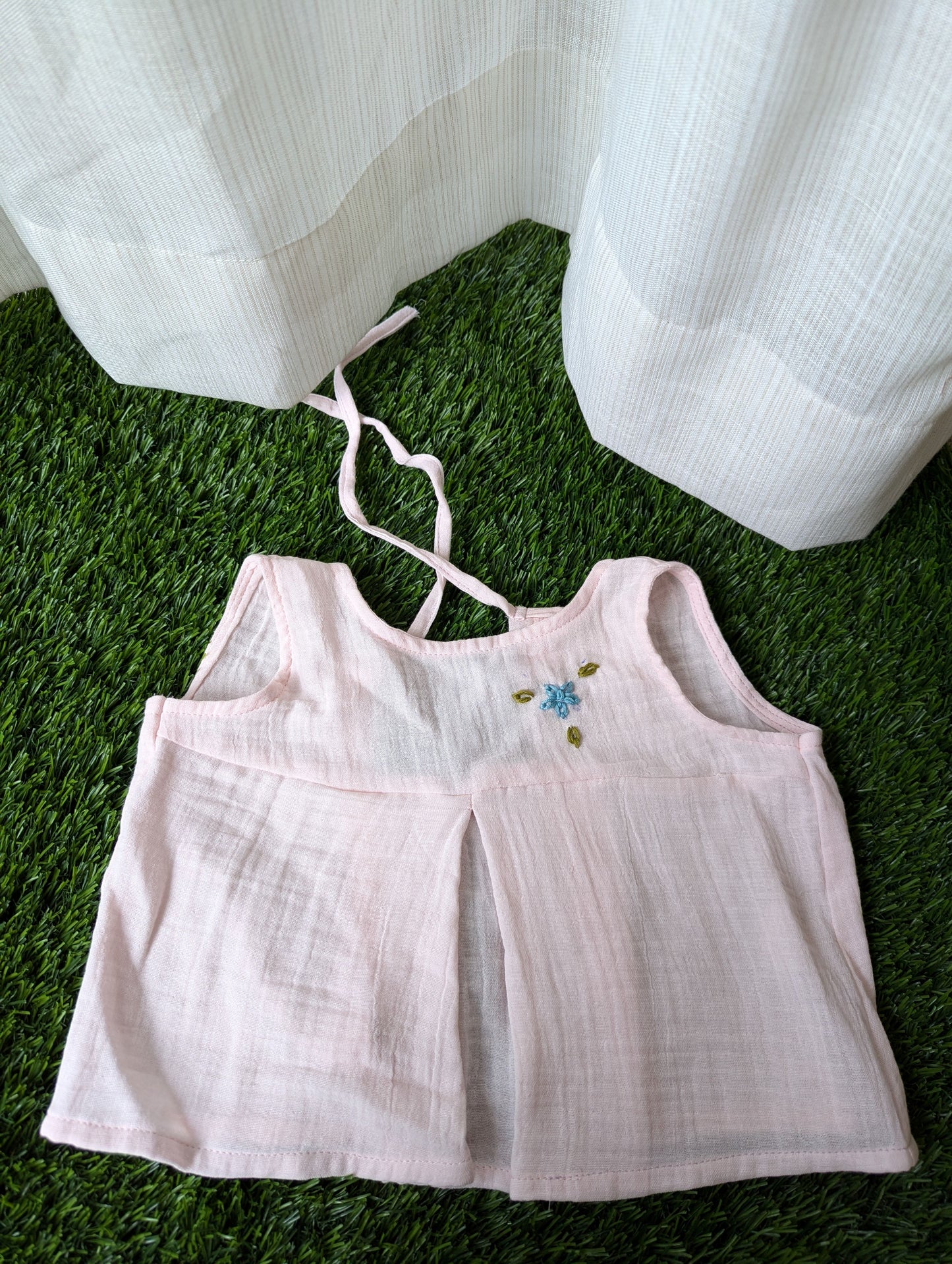 New Born Muslin Embroidery Dress