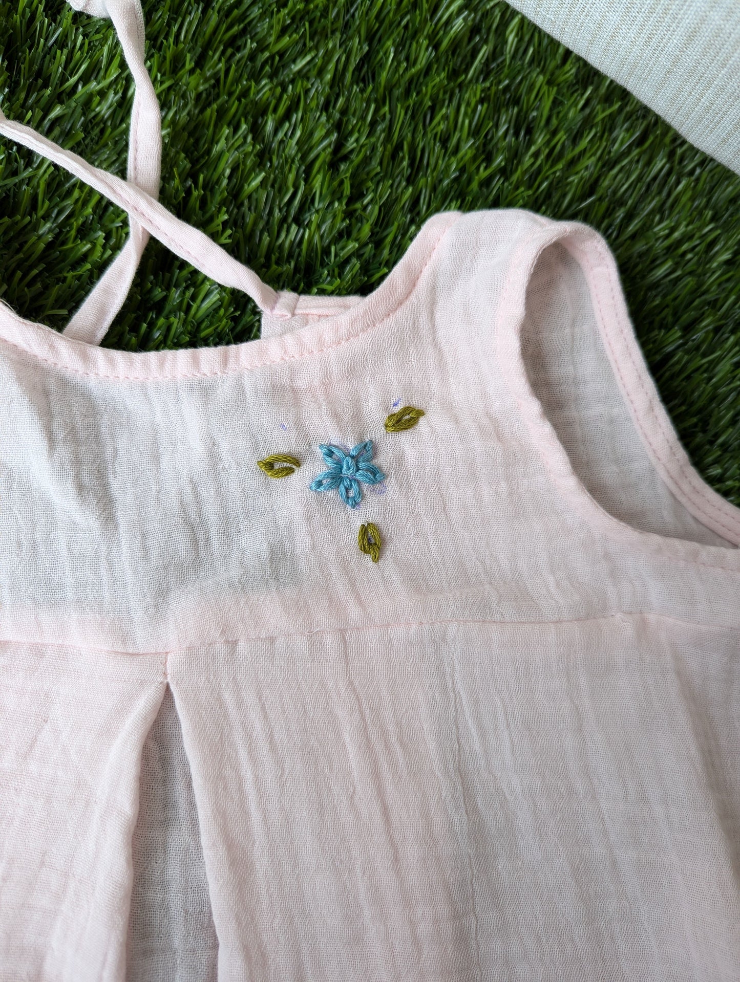 New Born Muslin Embroidery Dress