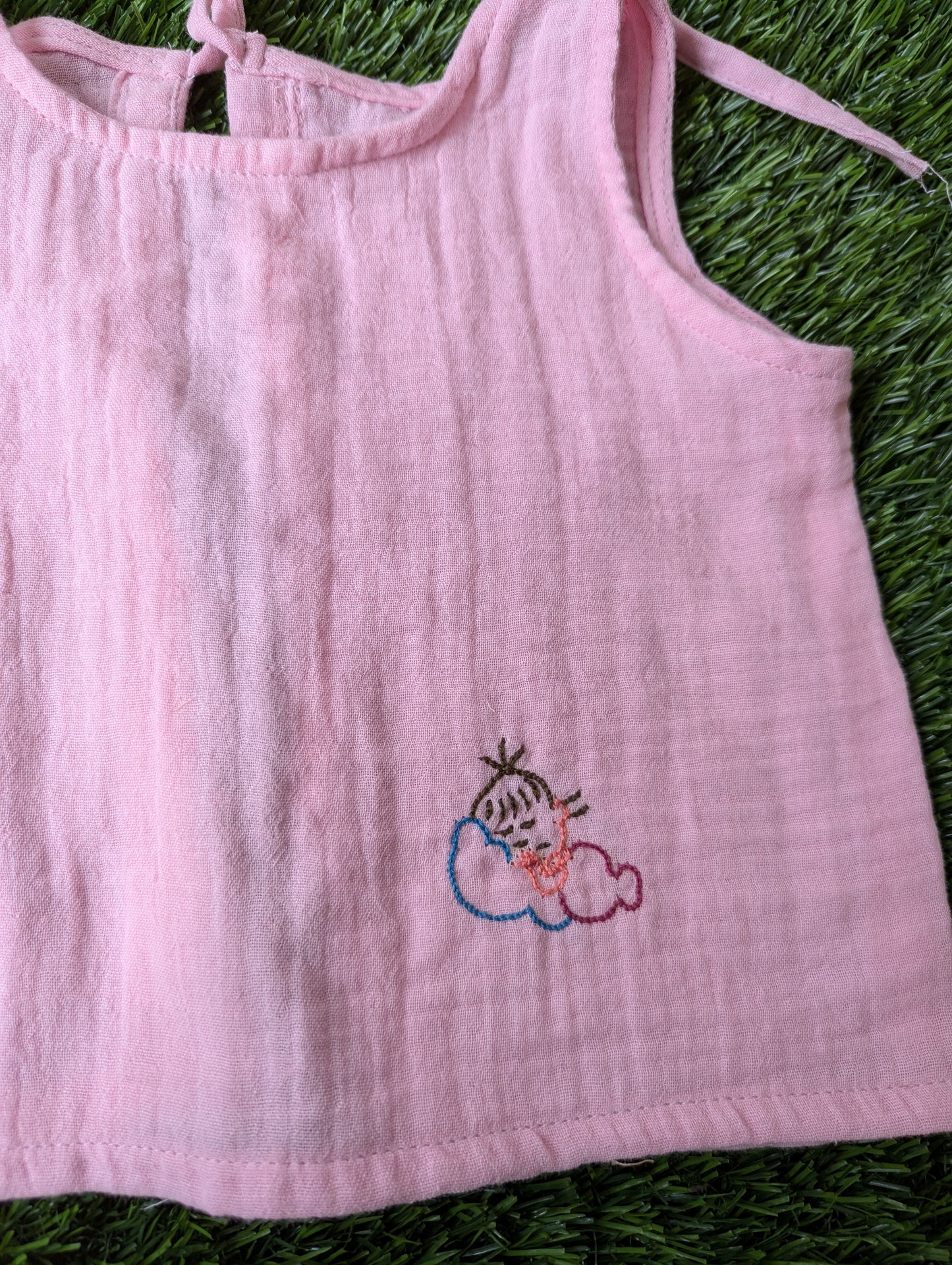 New Born Muslin Embroidery Vest