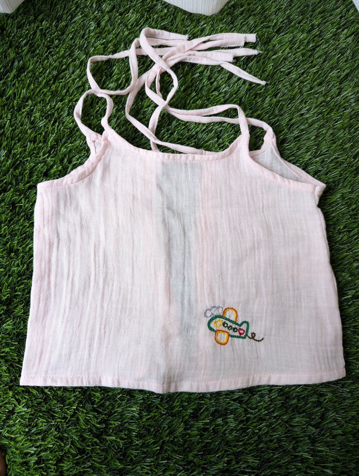 New Born Muslin Embroidery Vest