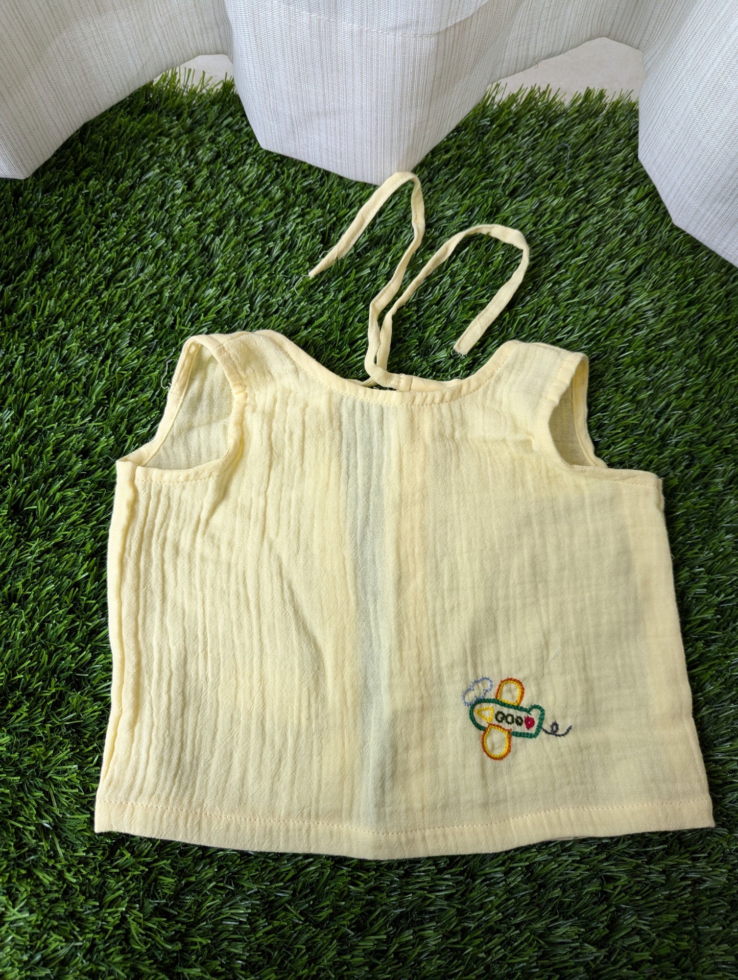 New Born Muslin Embroidery Vest