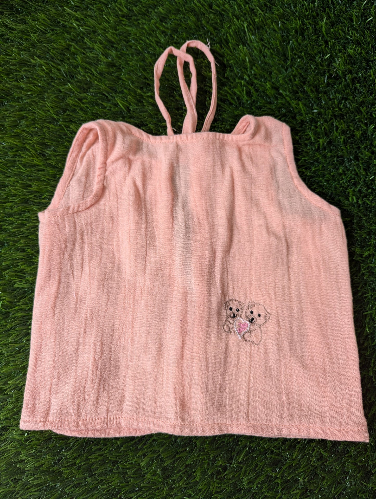 New Born Muslin Embroidery Vest