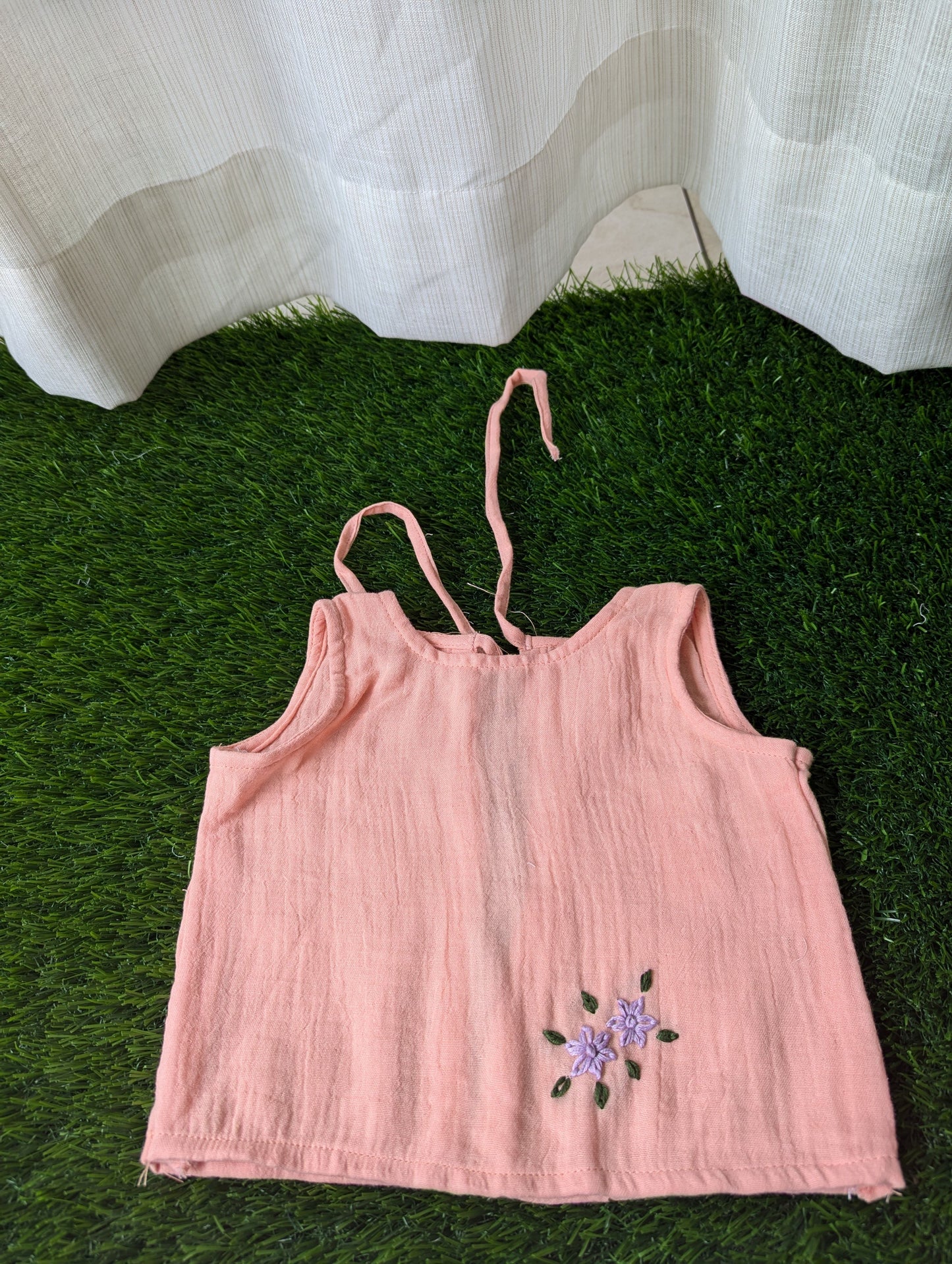 New Born Muslin Embroidery Vest