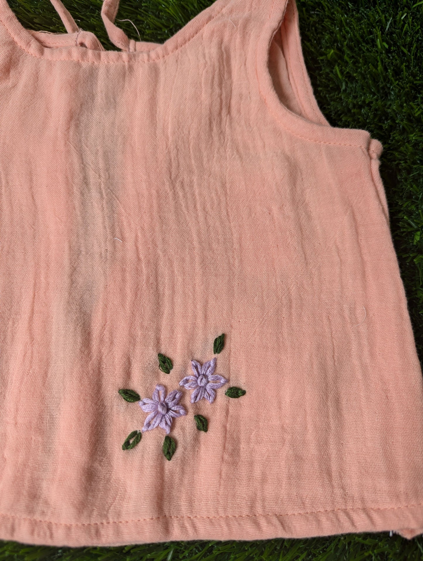 New Born Muslin Embroidery Vest