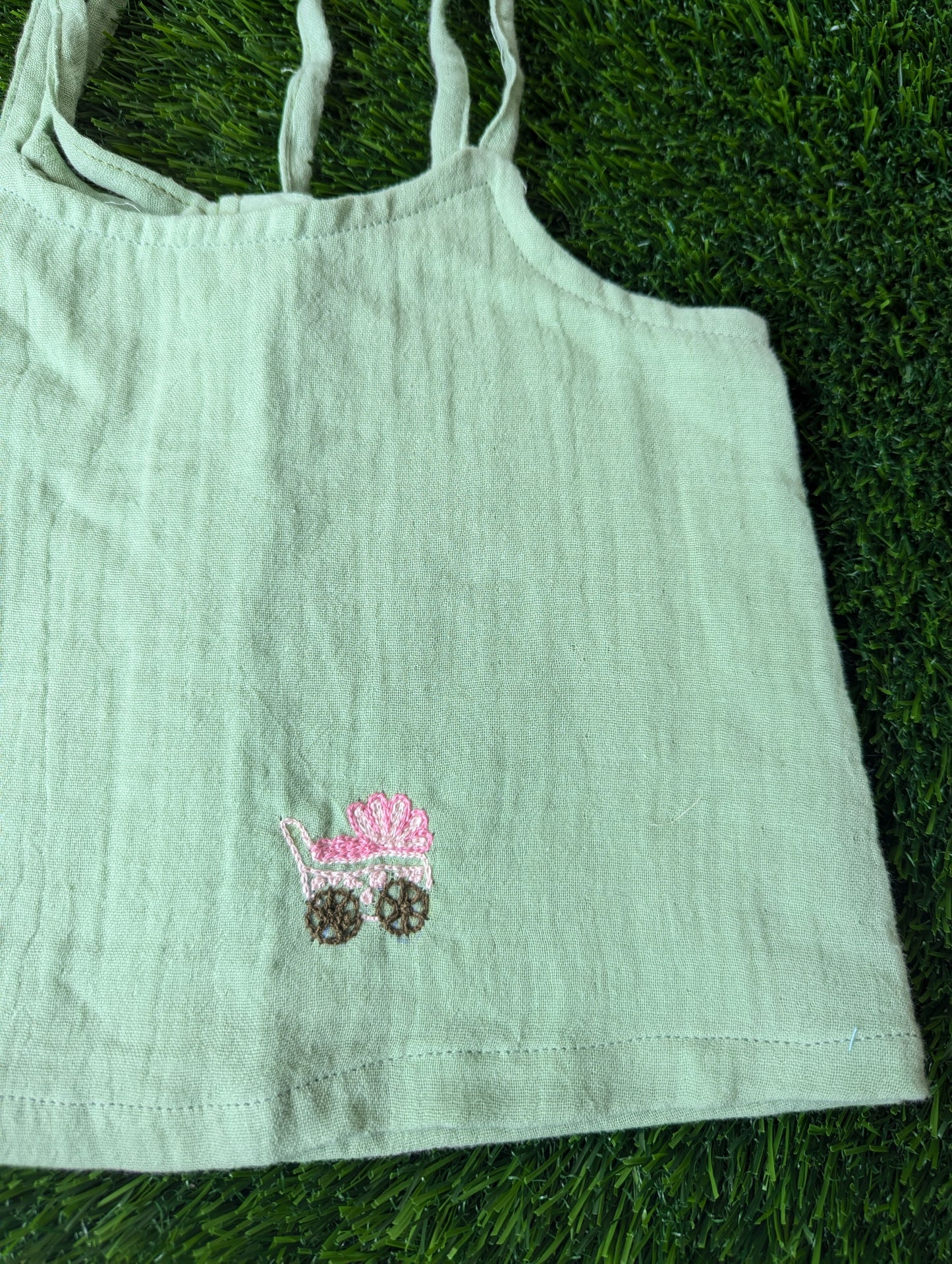 New Born Muslin Embroidery Vest