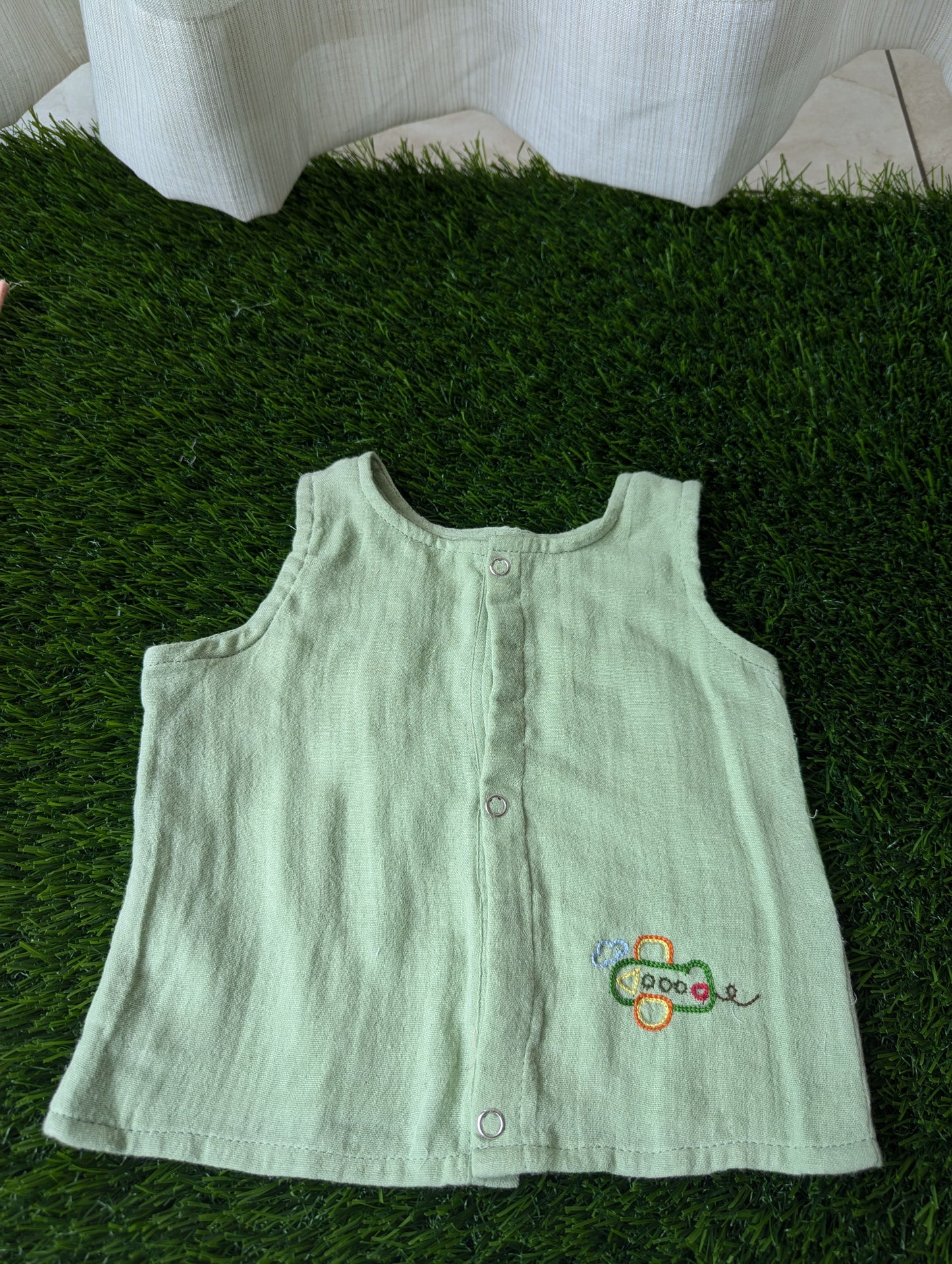 New Born Muslin Embroidery Vest