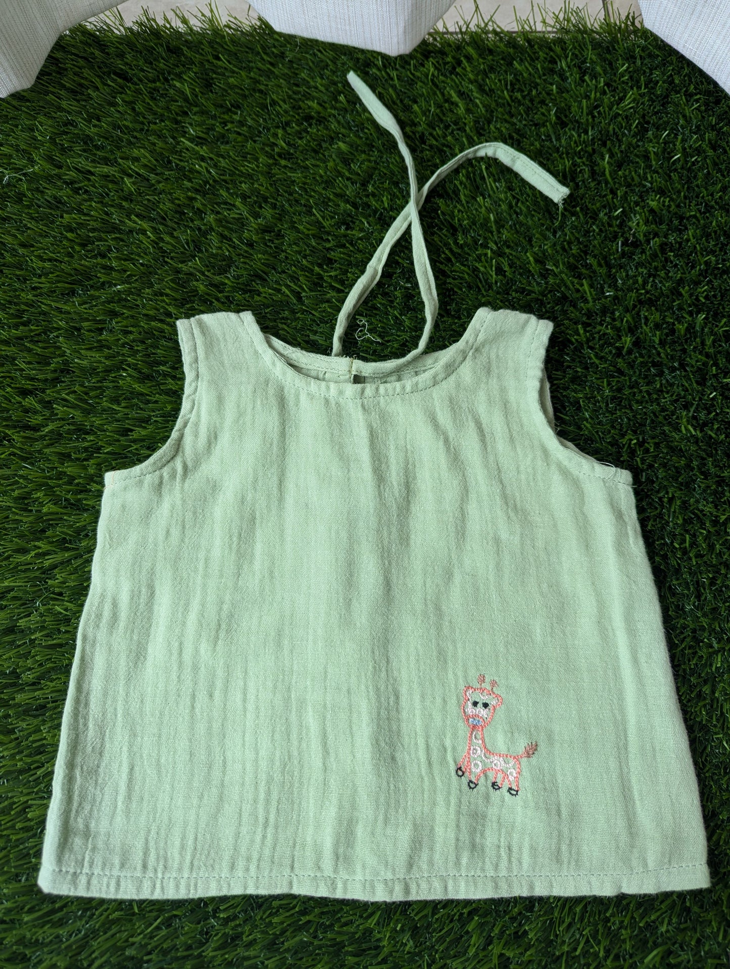 New Born Muslin Embroidery Vest