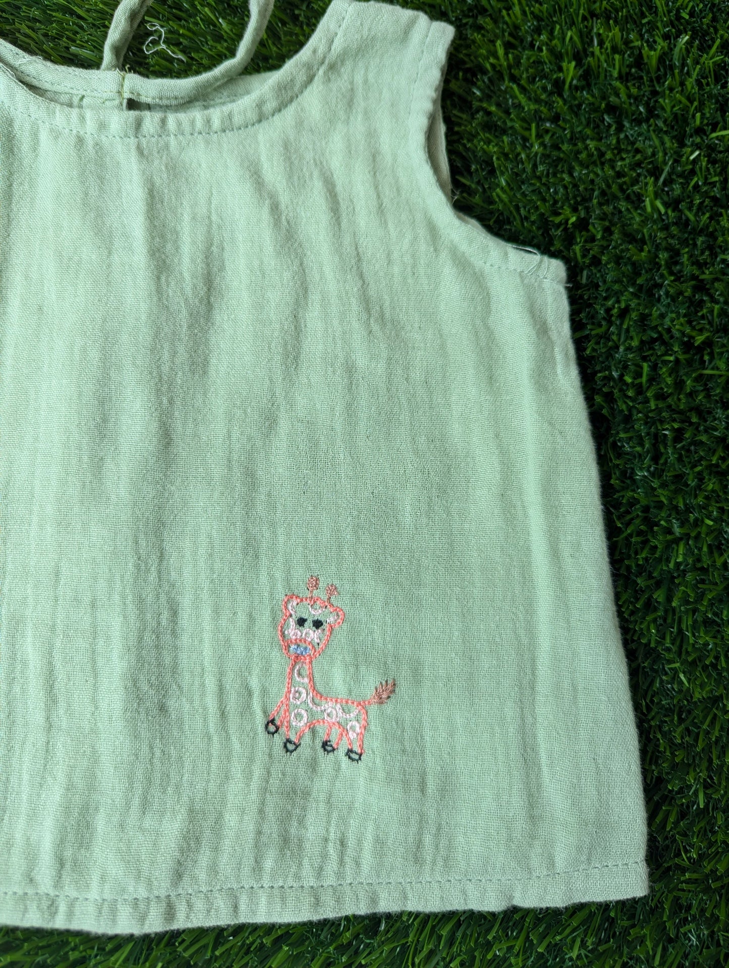 New Born Muslin Embroidery Vest