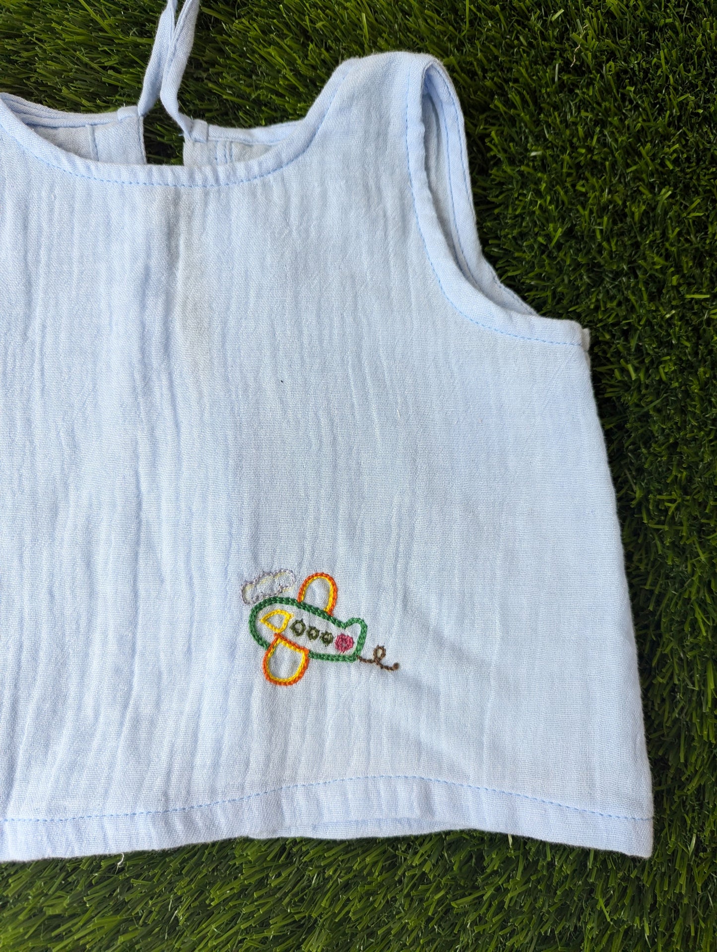 New Born Muslin Embroidery Vest