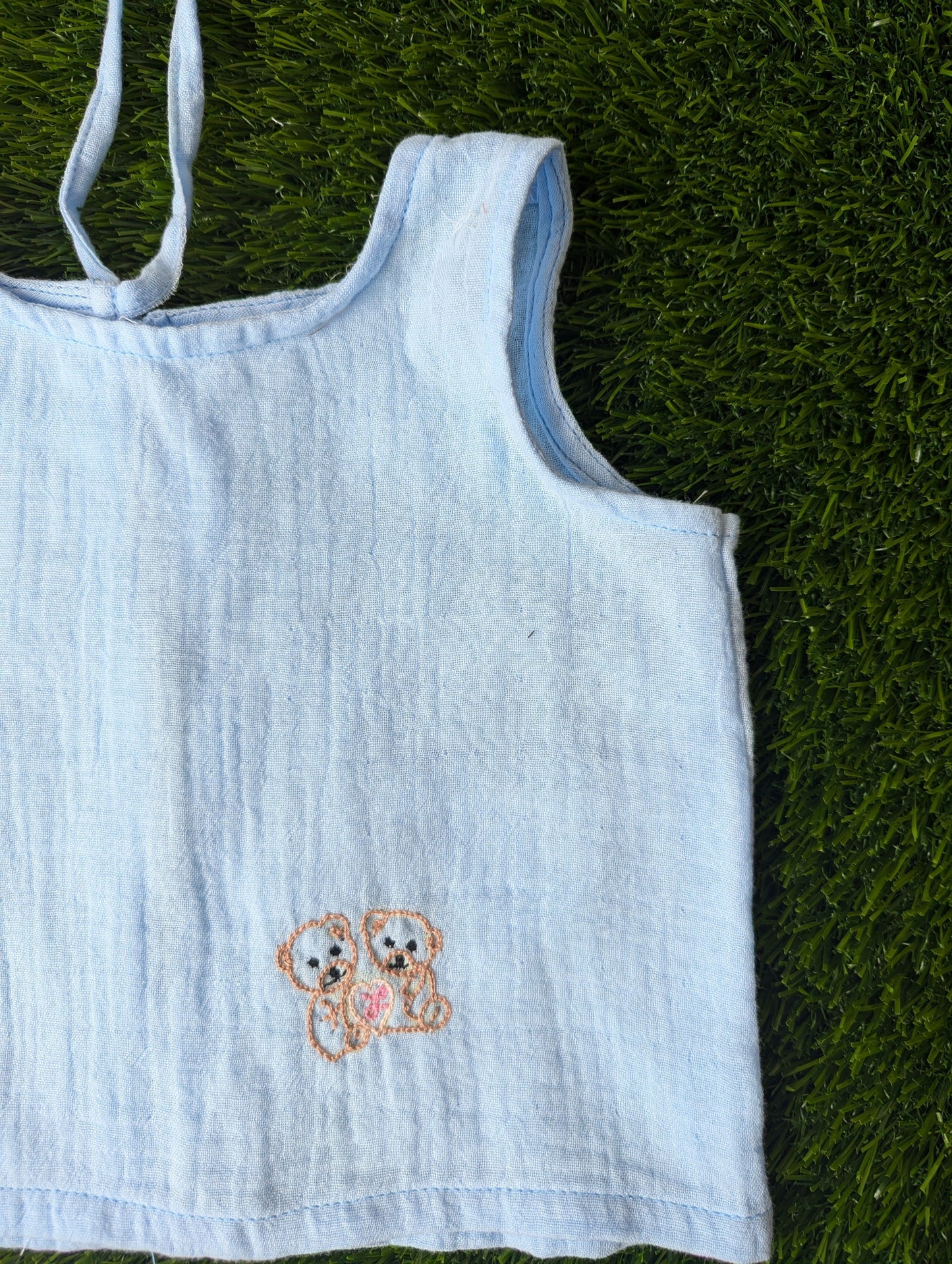 New Born Muslin Embroidery Vest