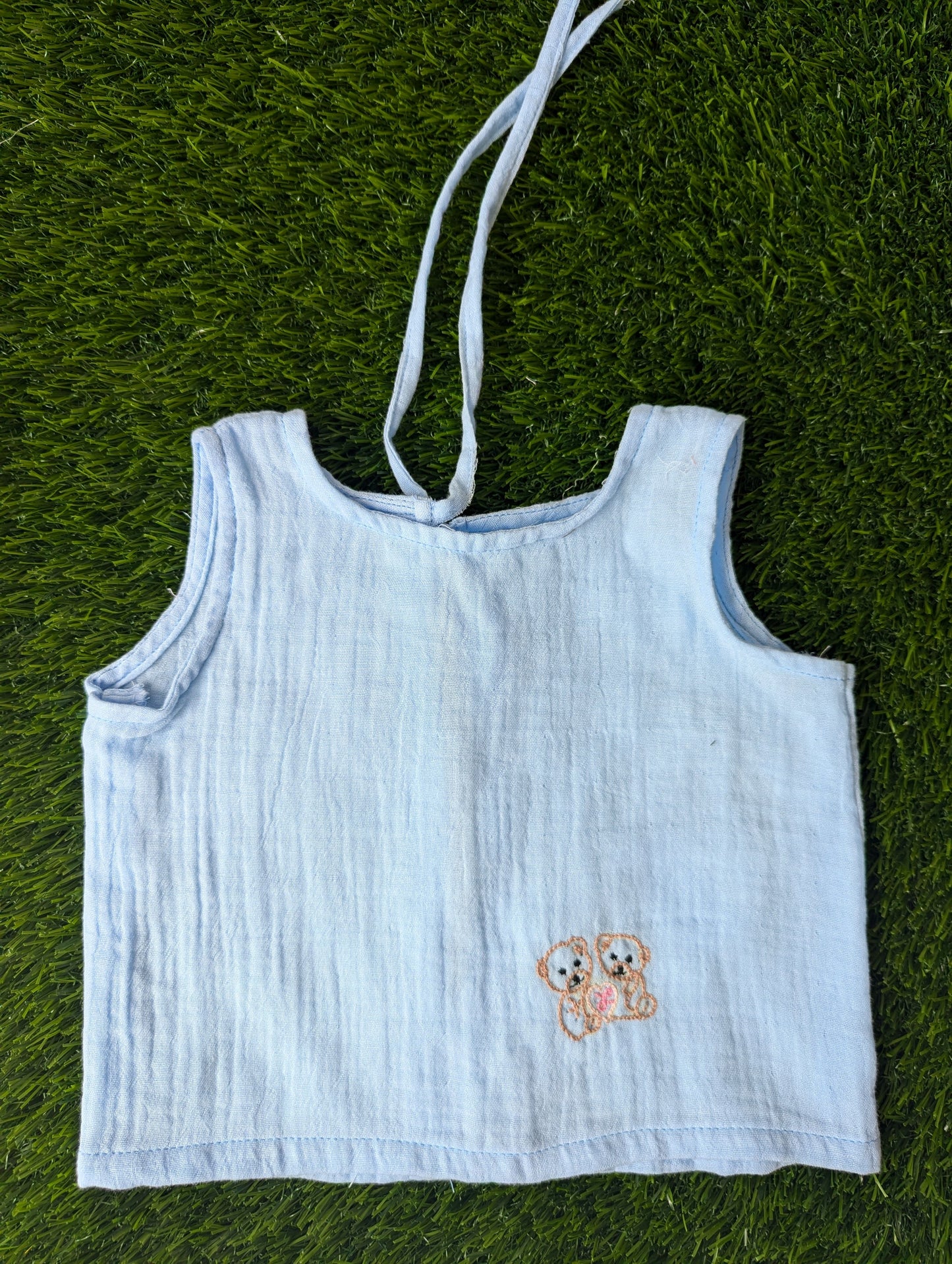 New Born Muslin Embroidery Vest