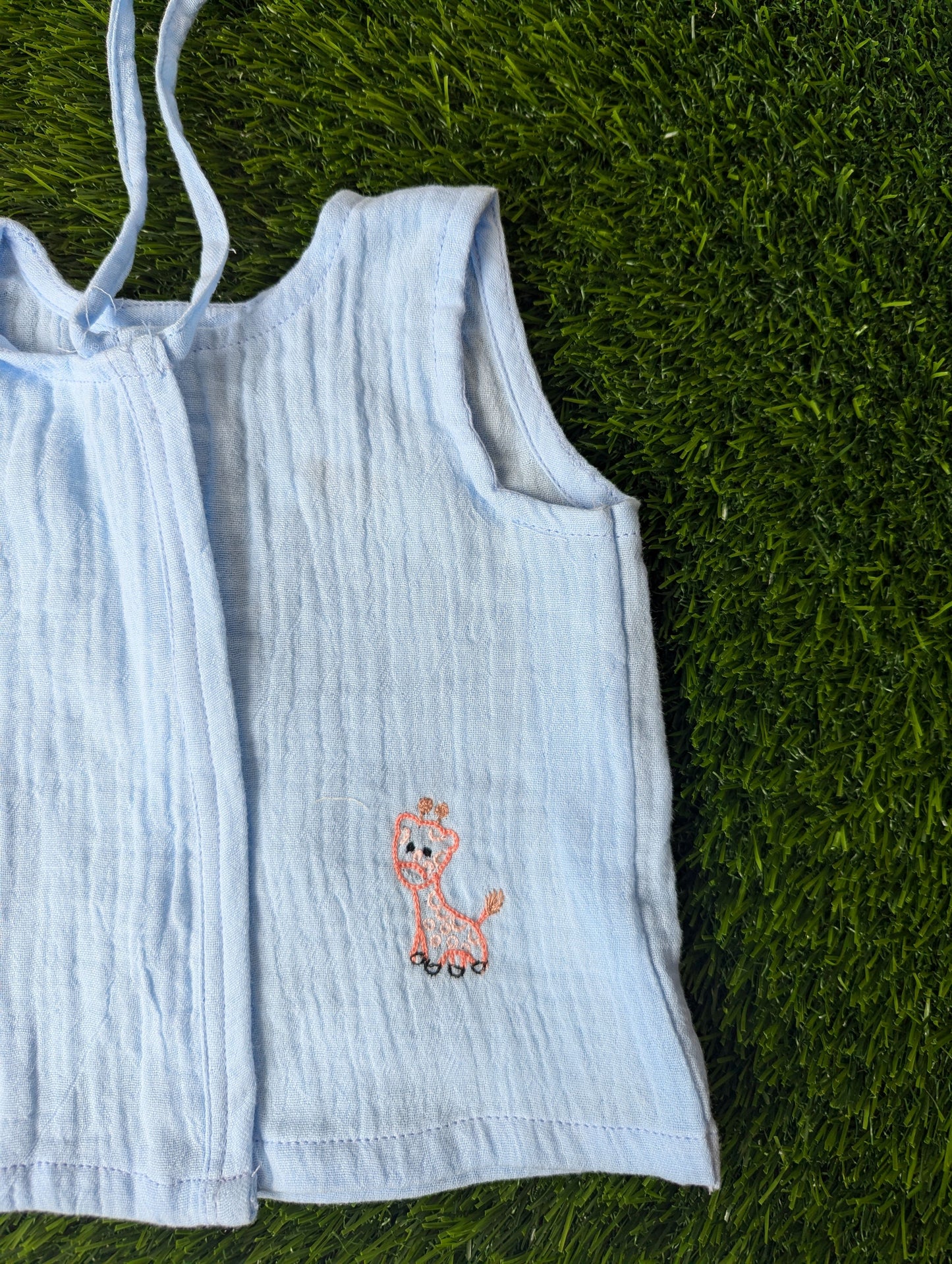 New Born Muslin Embroidery Vest