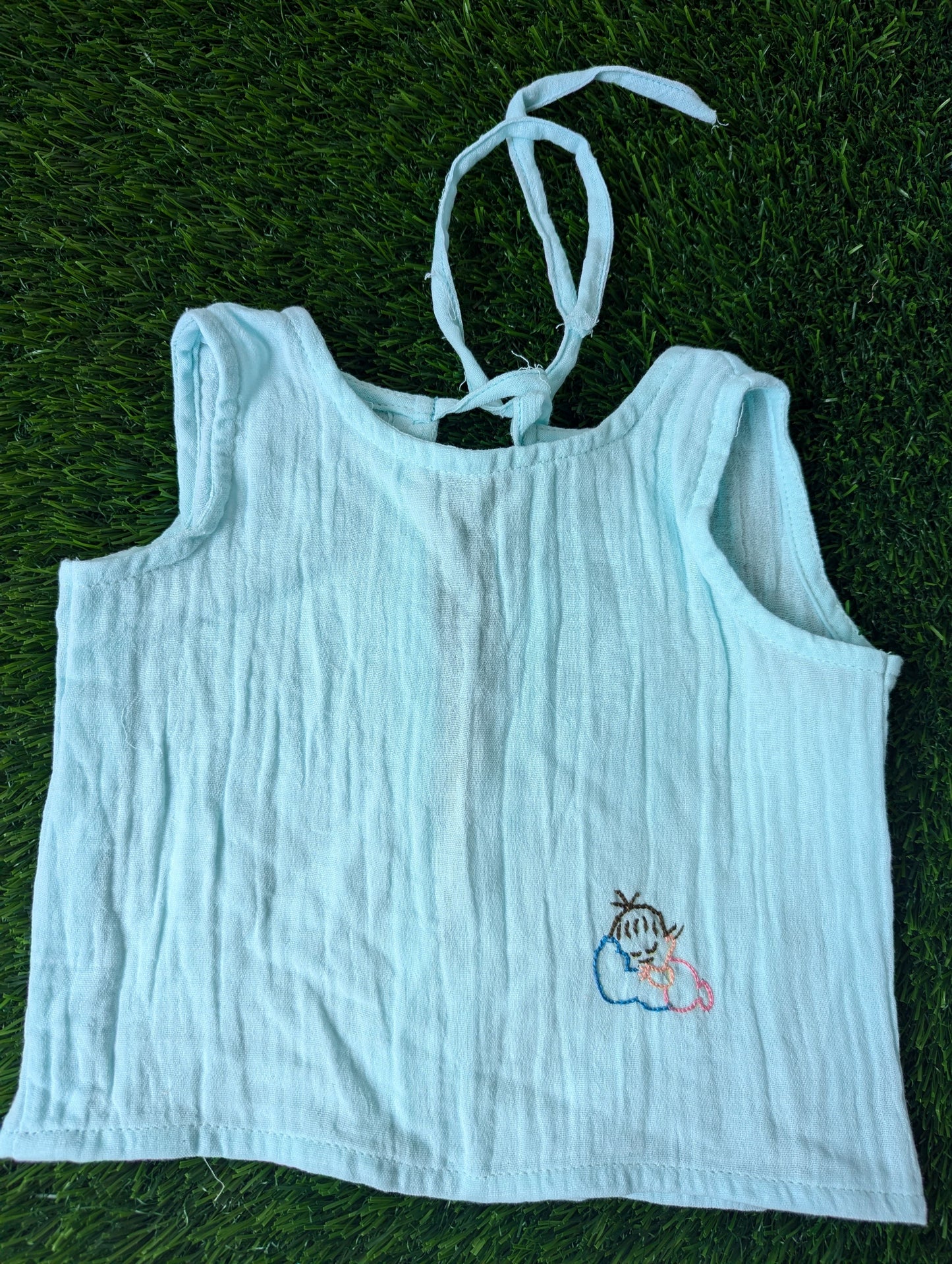 New Born Muslin Embroidery Vest