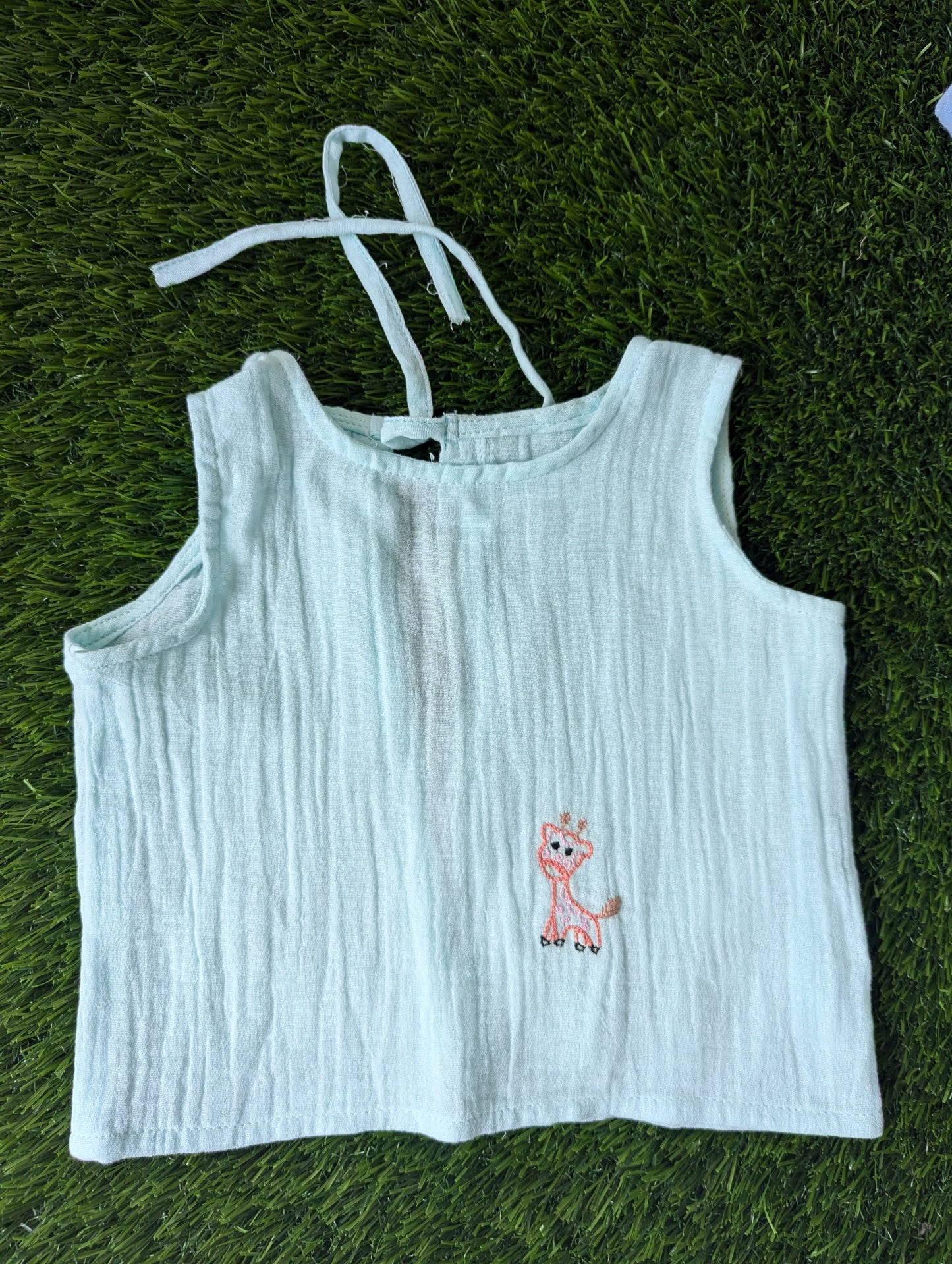 New Born Muslin Embroidery Vest