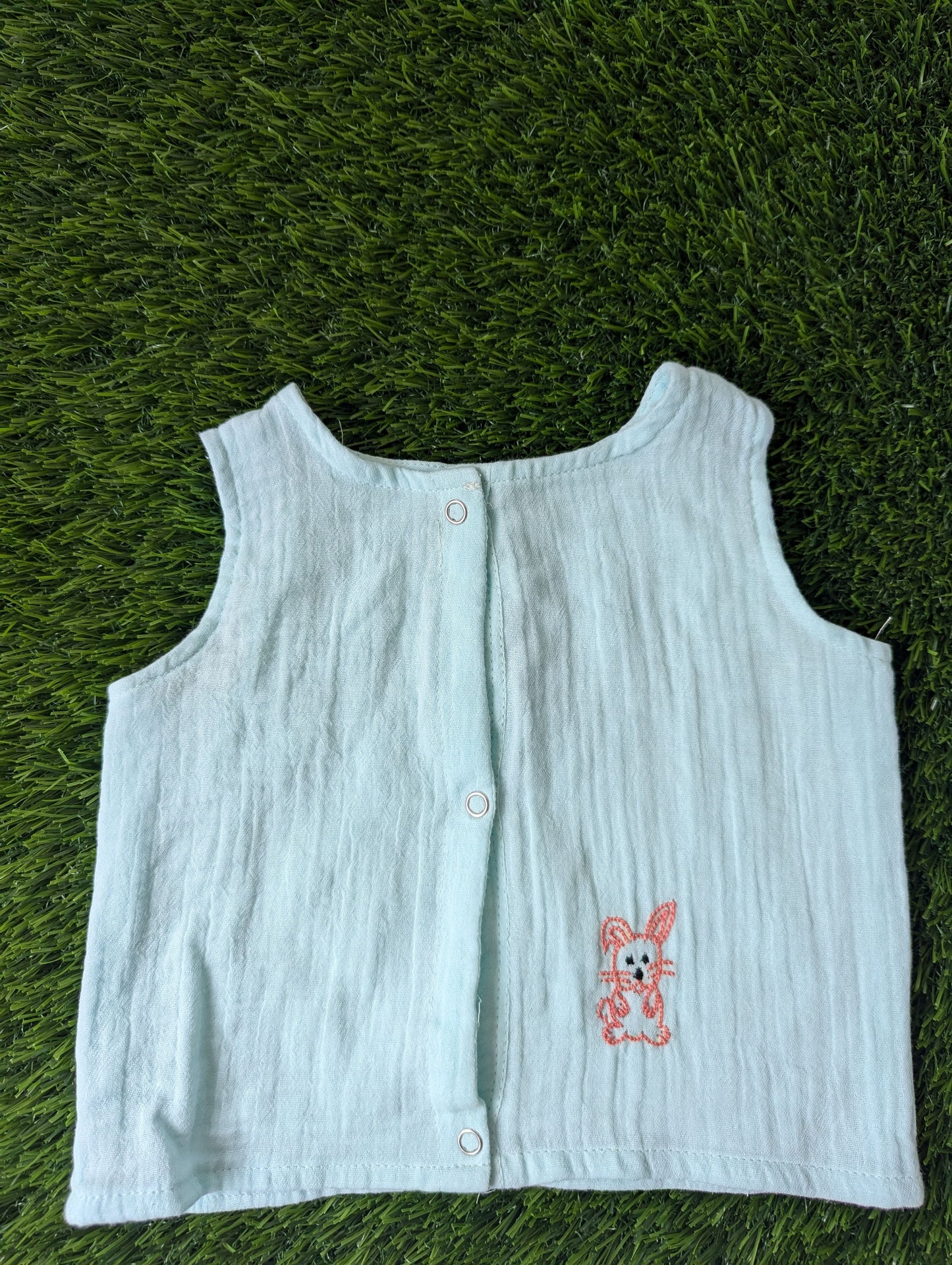 New Born Muslin Embroidery Vest