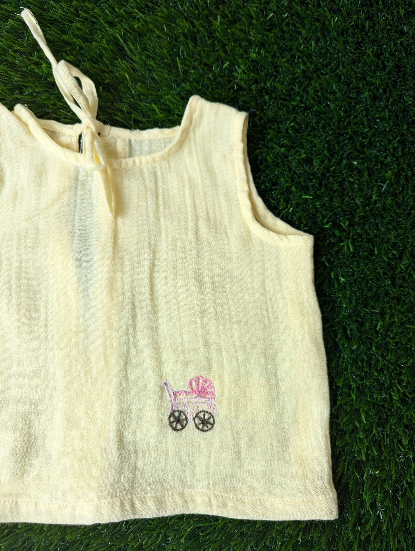 New Born Muslin Embroidery Vest