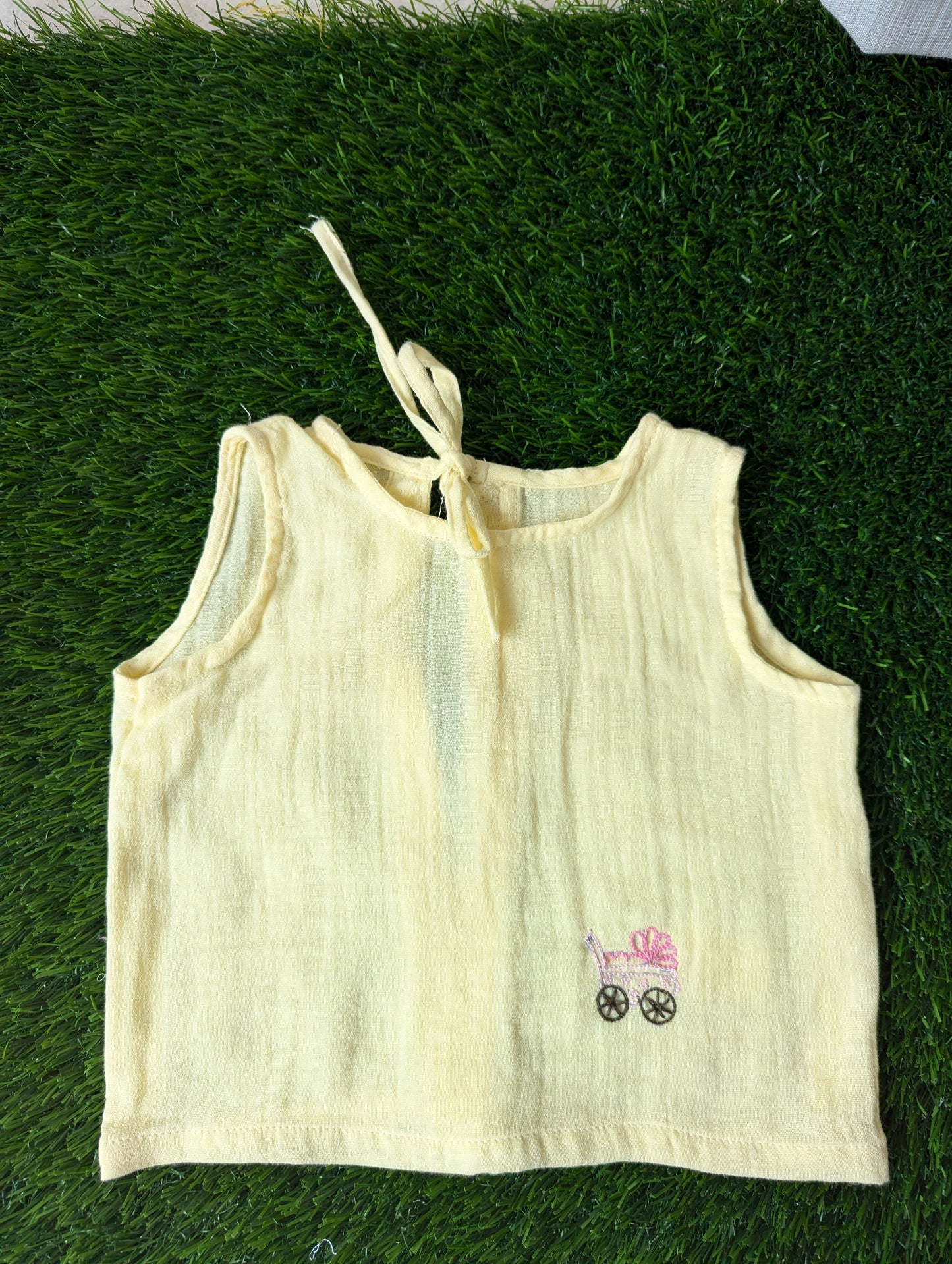 New Born Muslin Embroidery Vest