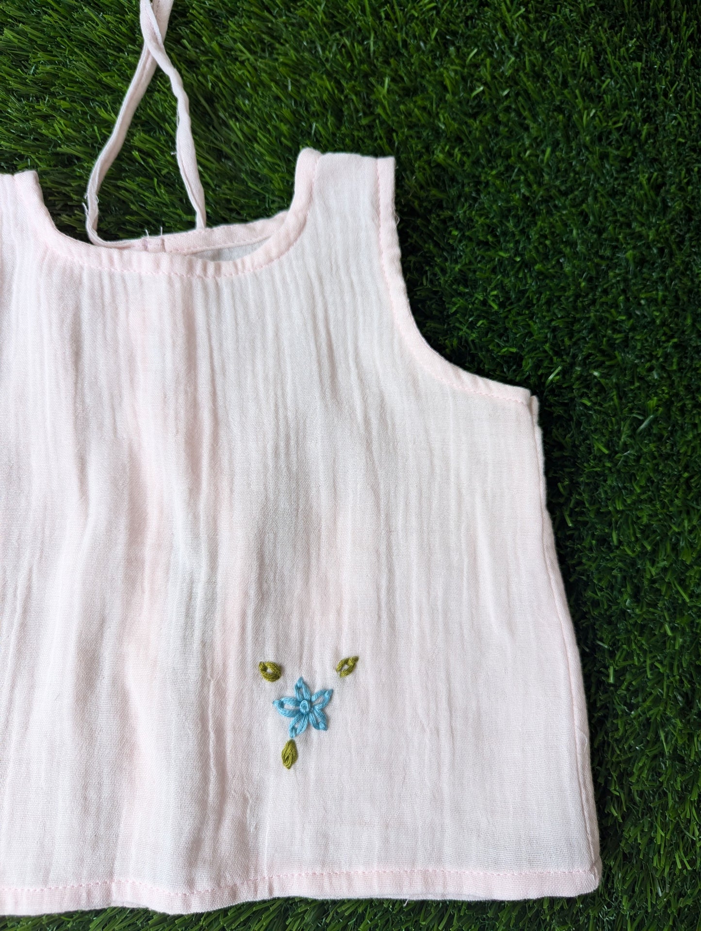 New Born Muslin Embroidery Vest